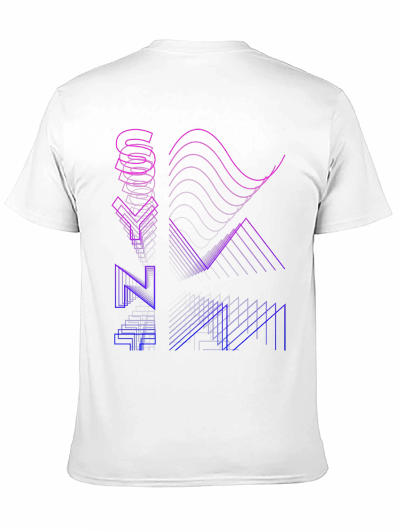 Synthwave Style Black T-Shirt with Geometric Graphic