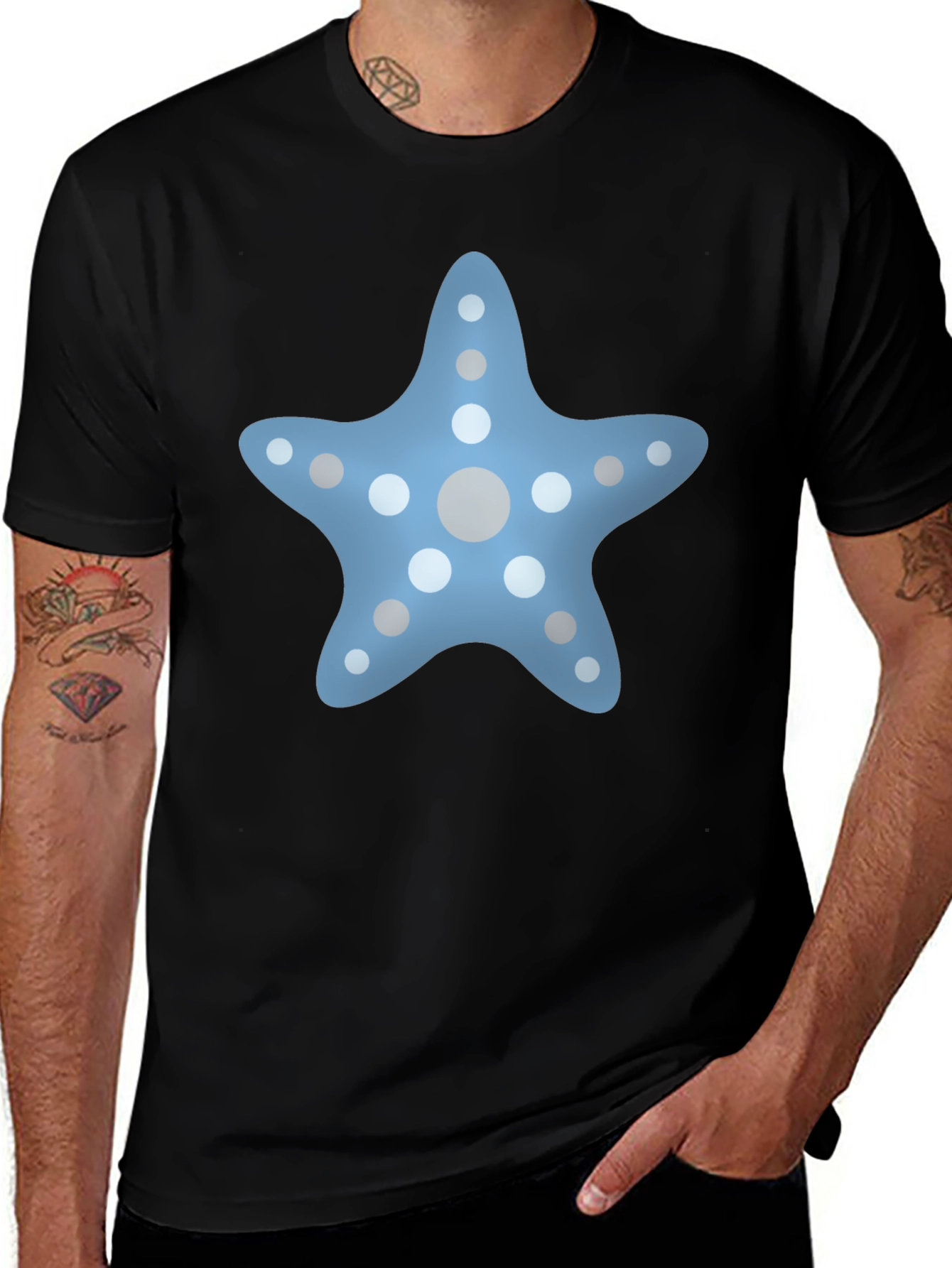 Starfish Graphic Tee - Black Cotton Blend