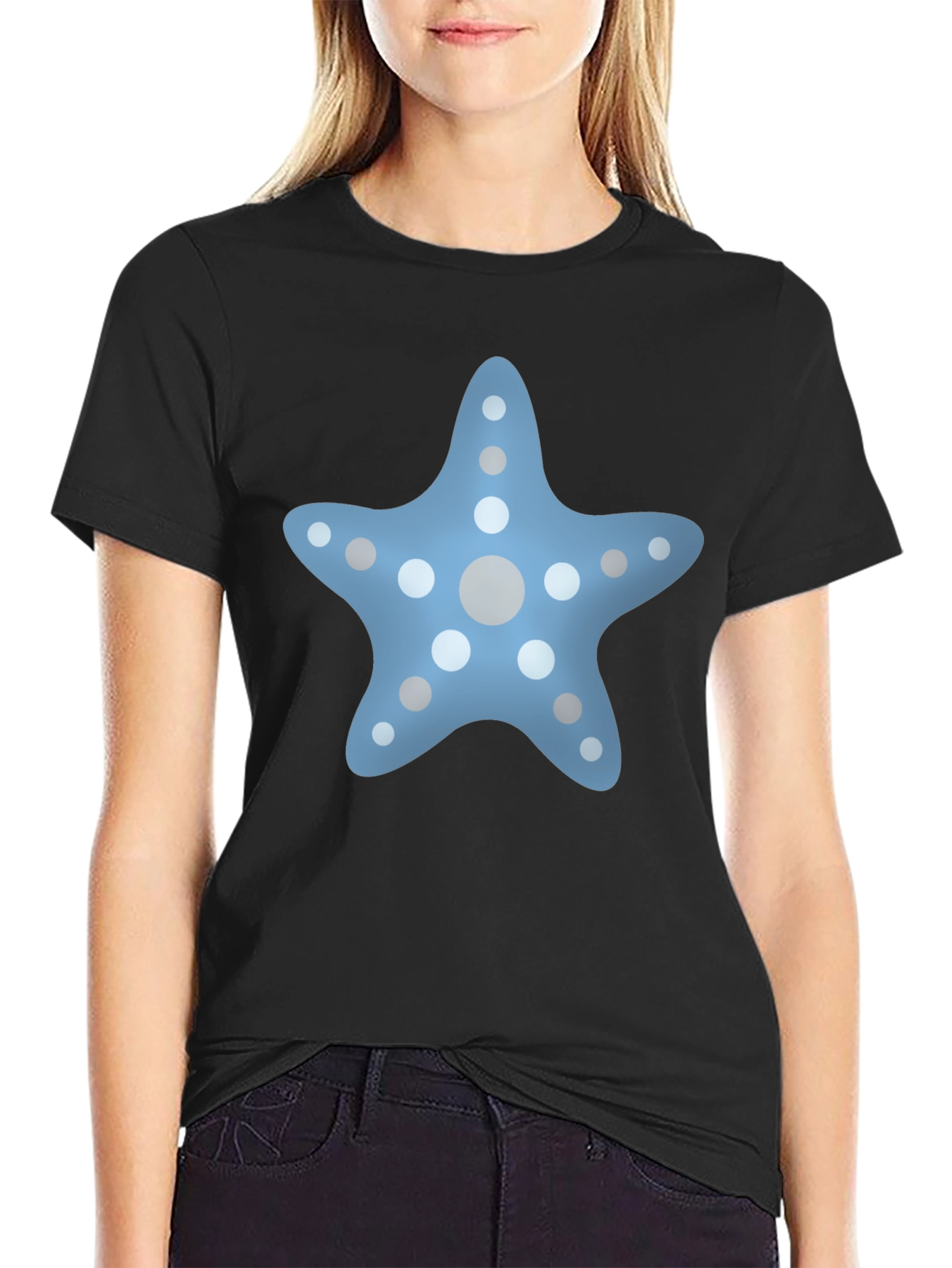 Starfish Graphic Tee - Black Cotton Blend