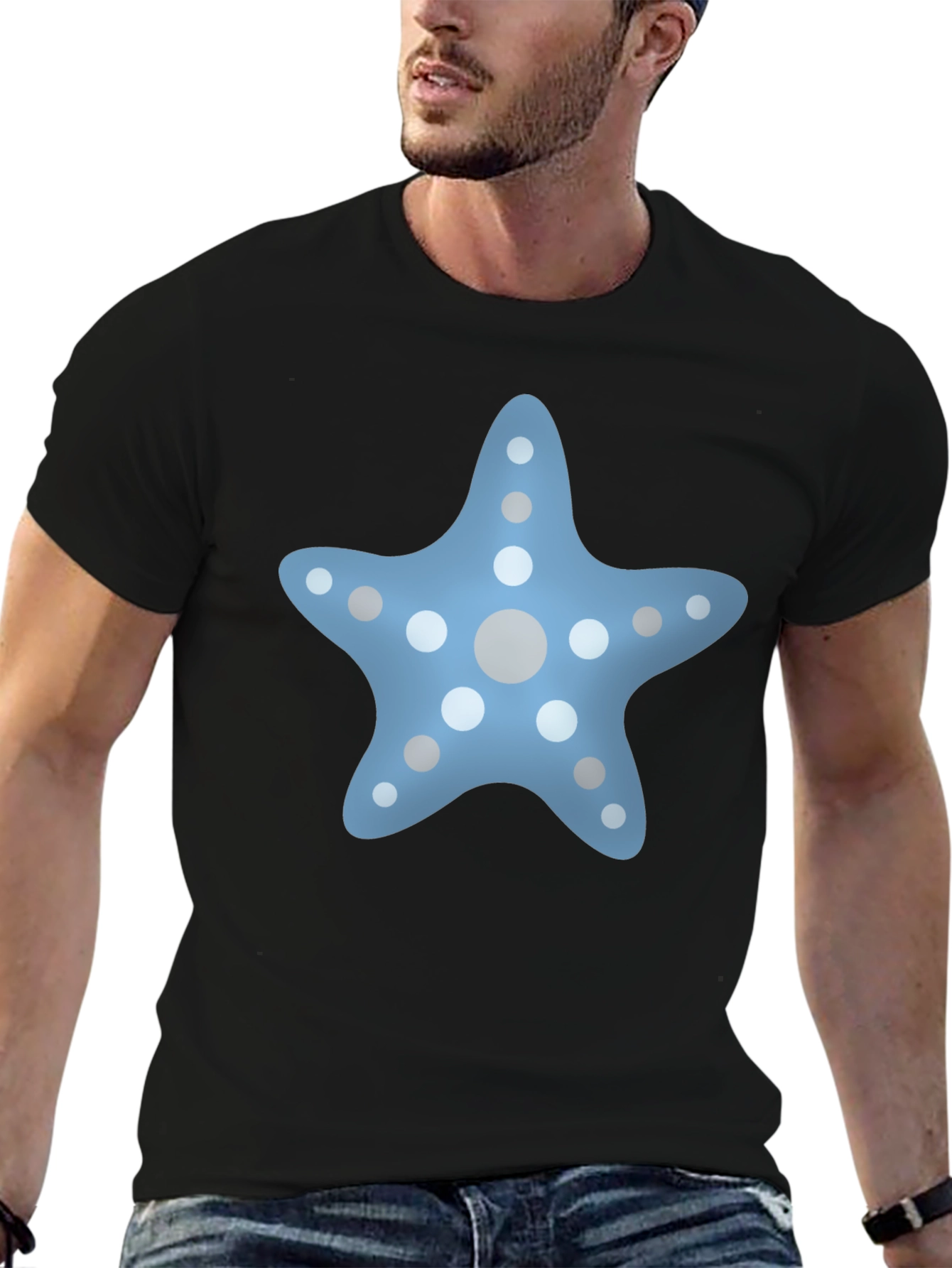 Starfish Graphic Tee - Black Cotton Blend