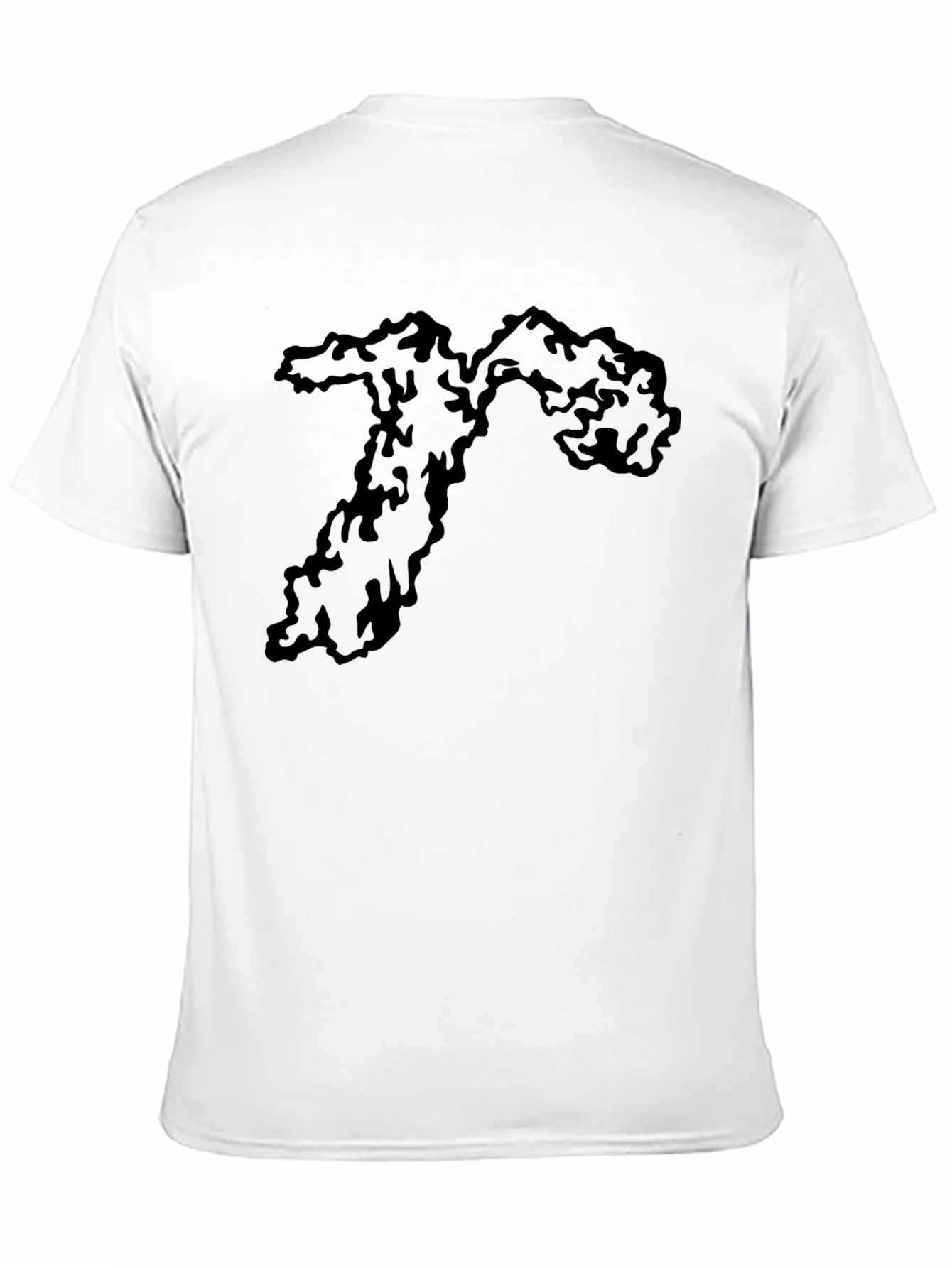 Mens Black Tee with Abstract Graphic Print