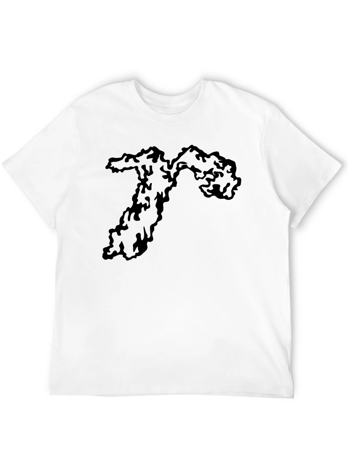 Mens Black Tee with Abstract Graphic Print