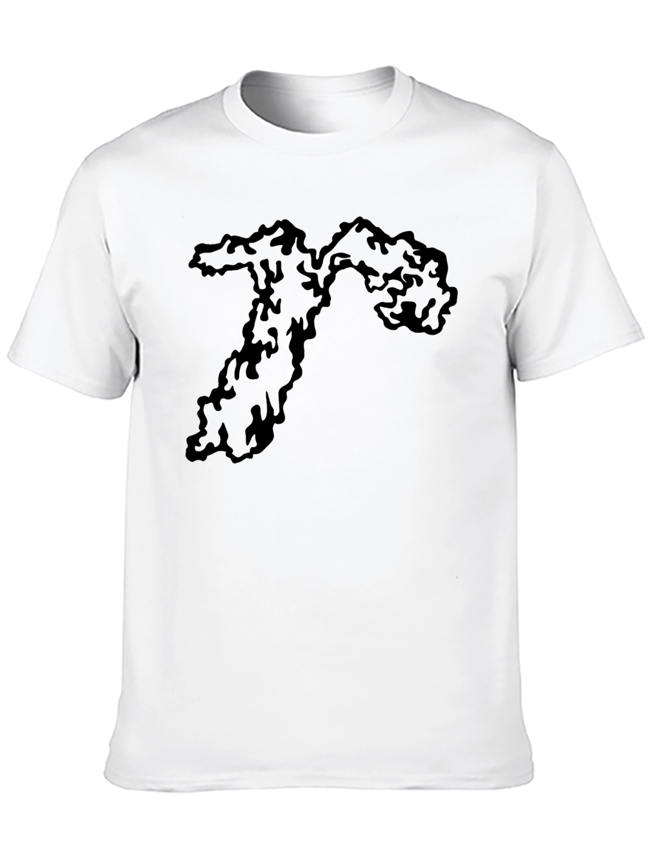 Mens Black Tee with Abstract Graphic Print