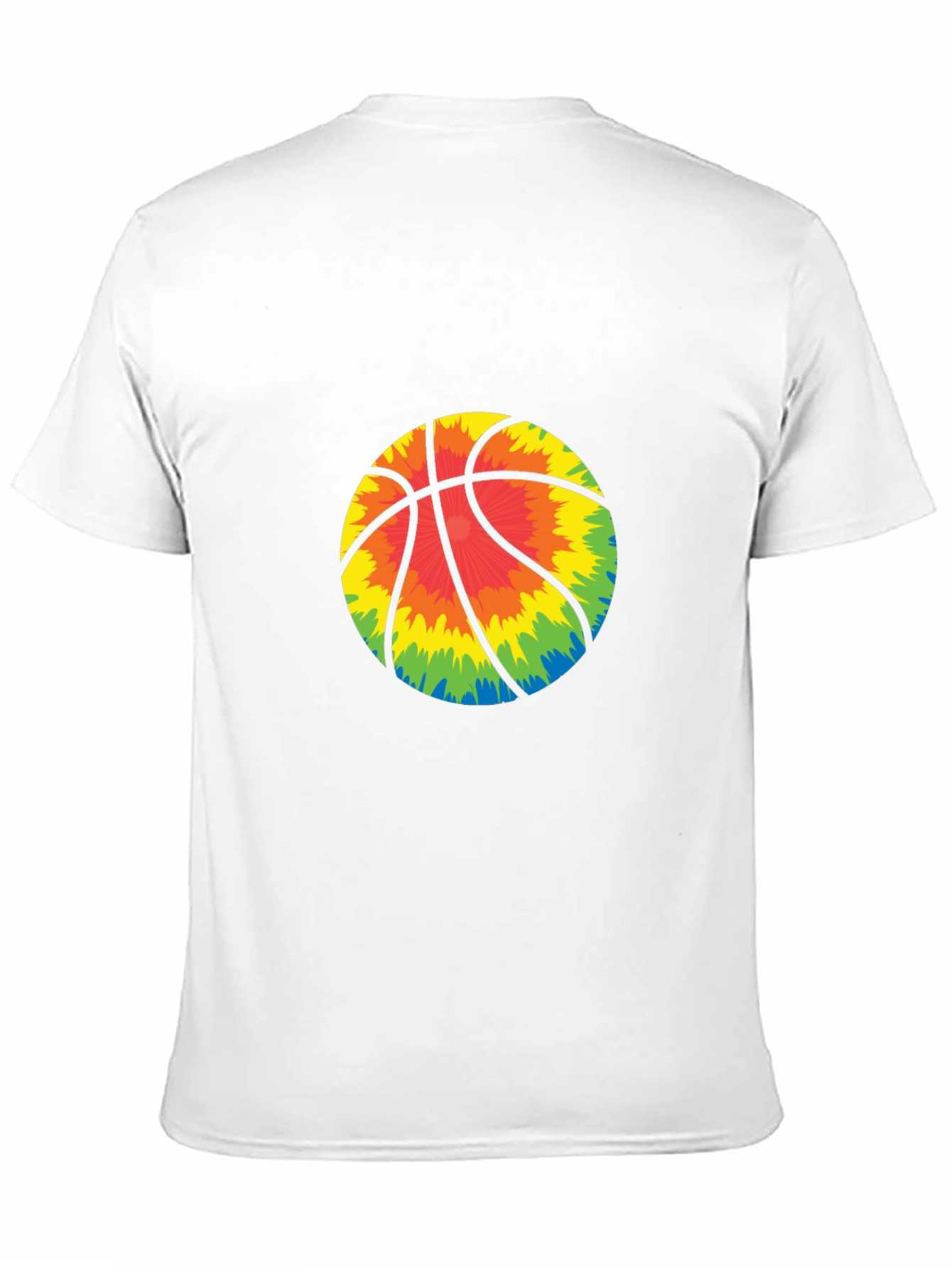 Tie-Dye Basketball Graphic Tee - Black Cotton Blend