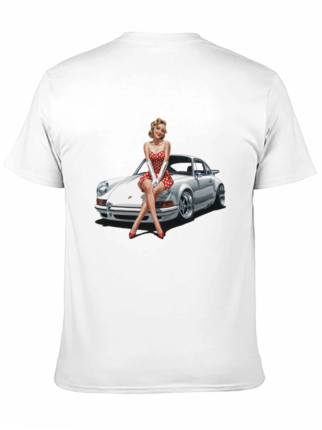 Retro Porsche Pin-Up T-Shirt - Classic Car Style