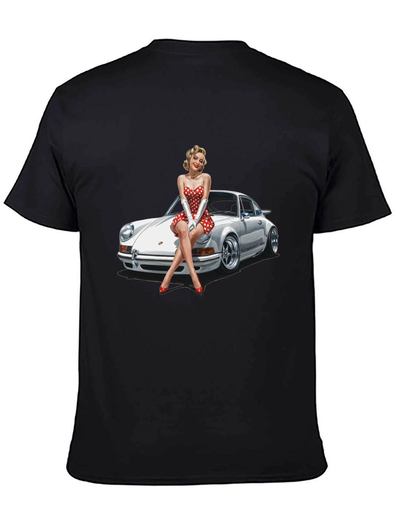 Retro Porsche Pin-Up T-Shirt - Classic Car Style