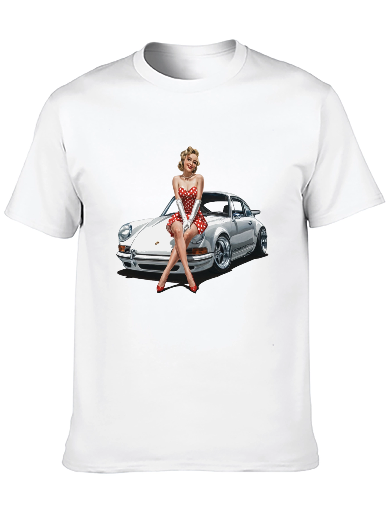 Retro Porsche Pin-Up T-Shirt - Classic Car Style