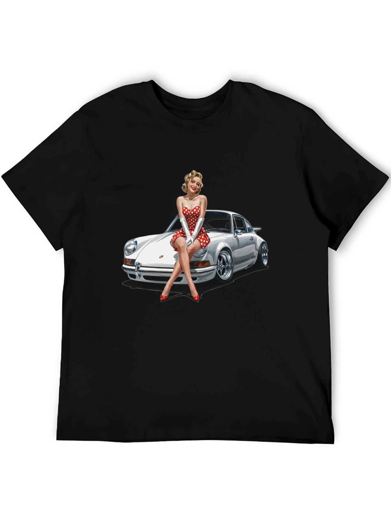 Retro Porsche Pin-Up T-Shirt - Classic Car Style