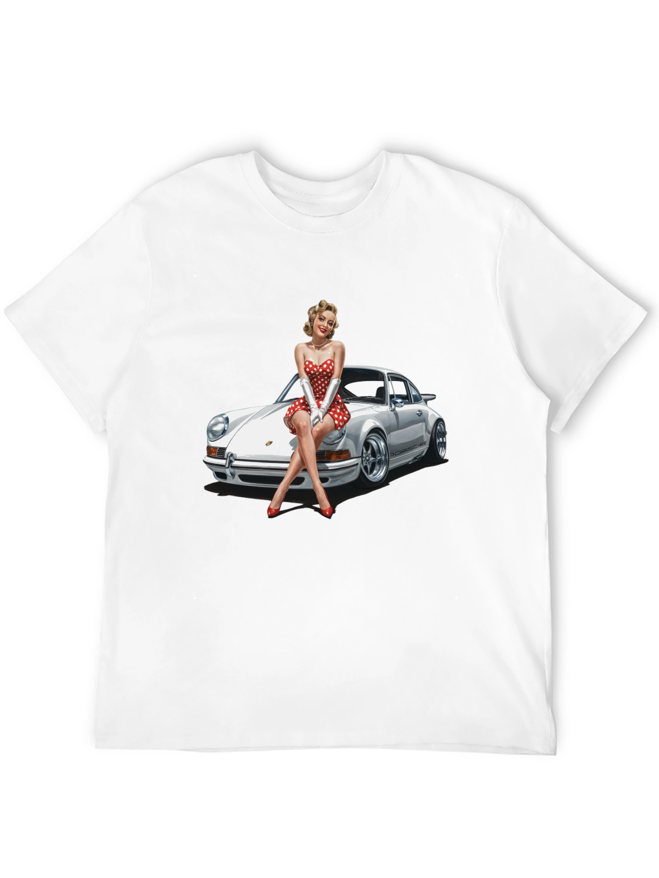 Retro Porsche Pin-Up T-Shirt - Classic Car Style