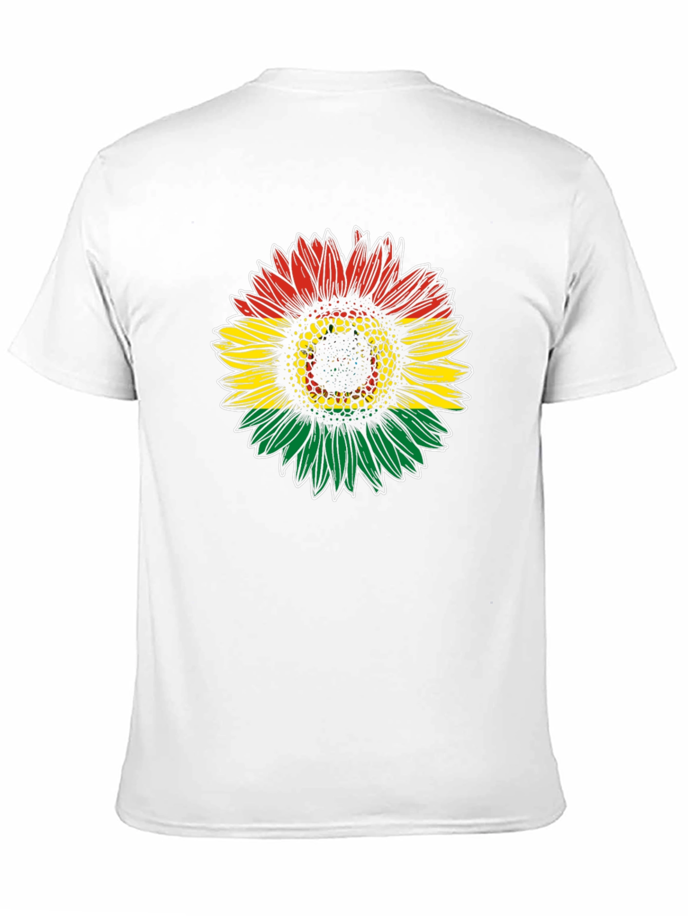 Rasta Sunflower Graphic Tee - Black Cotton T-Shirt