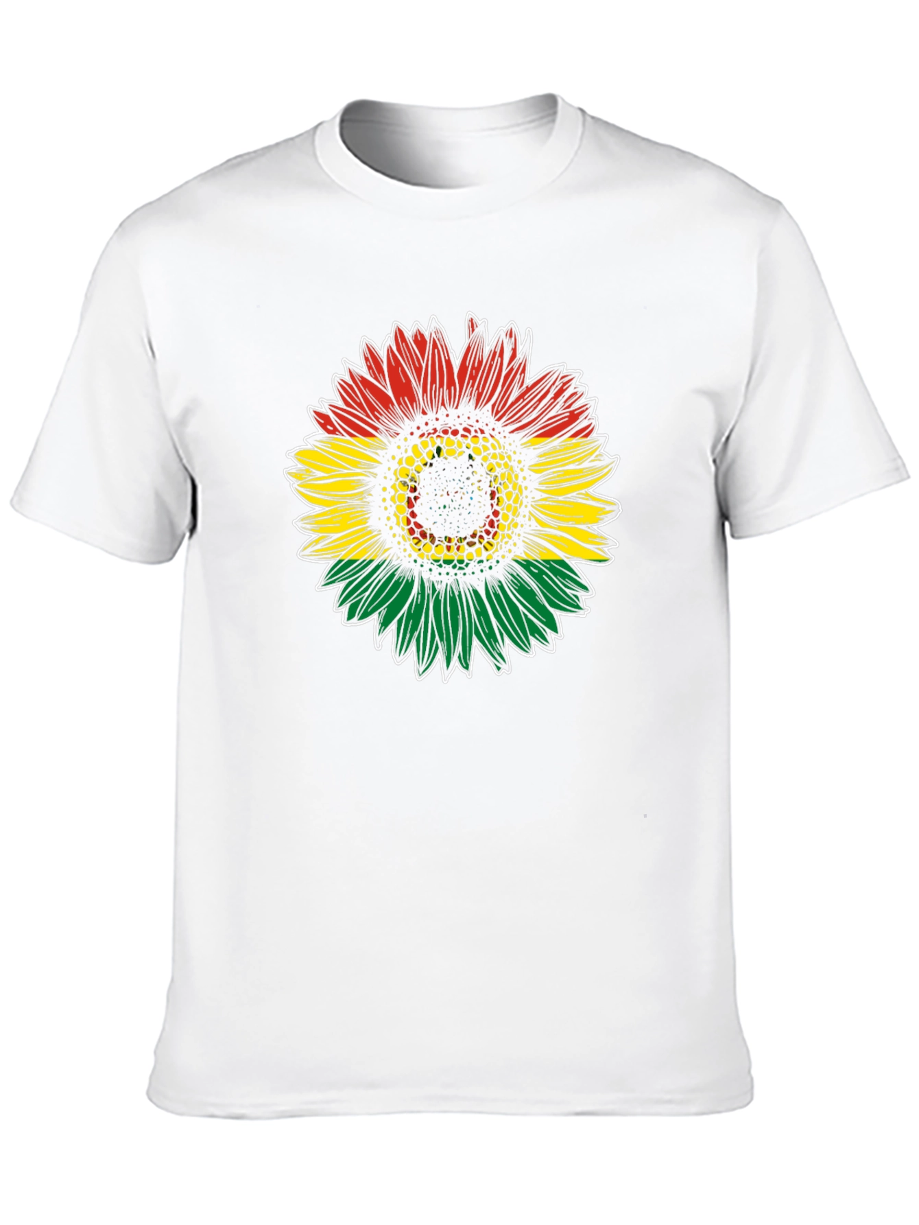 Rasta Sunflower Graphic Tee - Black Cotton T-Shirt