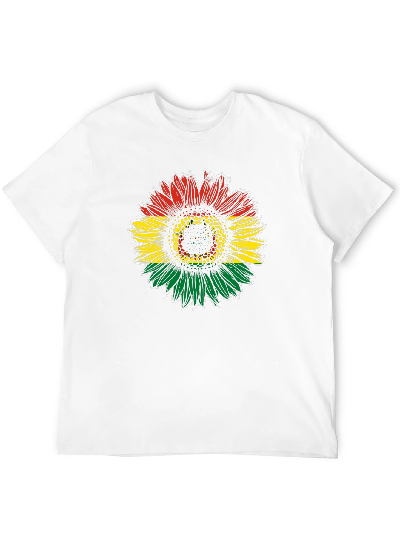 Rasta Sunflower Graphic Tee - Black Cotton T-Shirt