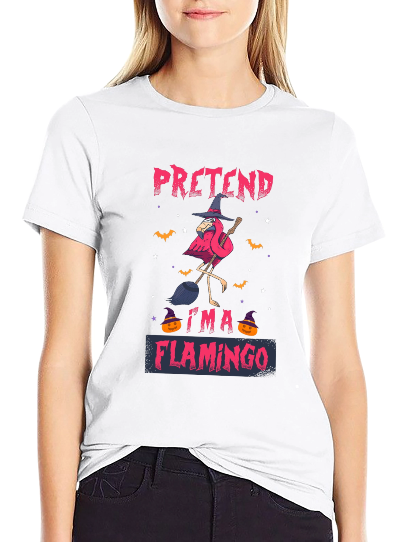 Pretend Im A Flamingo Halloween T-Shirt