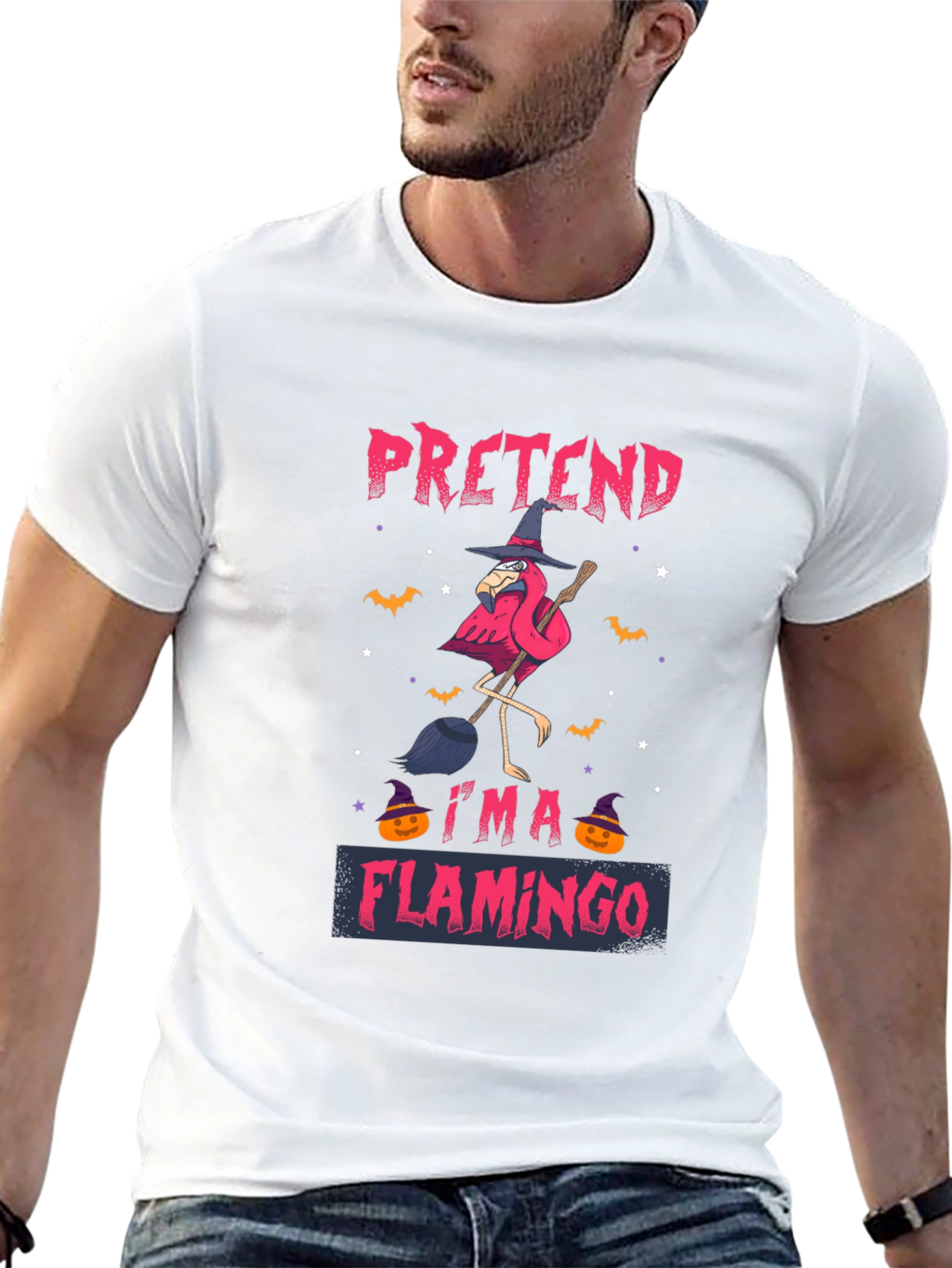 Pretend Im A Flamingo Halloween T-Shirt