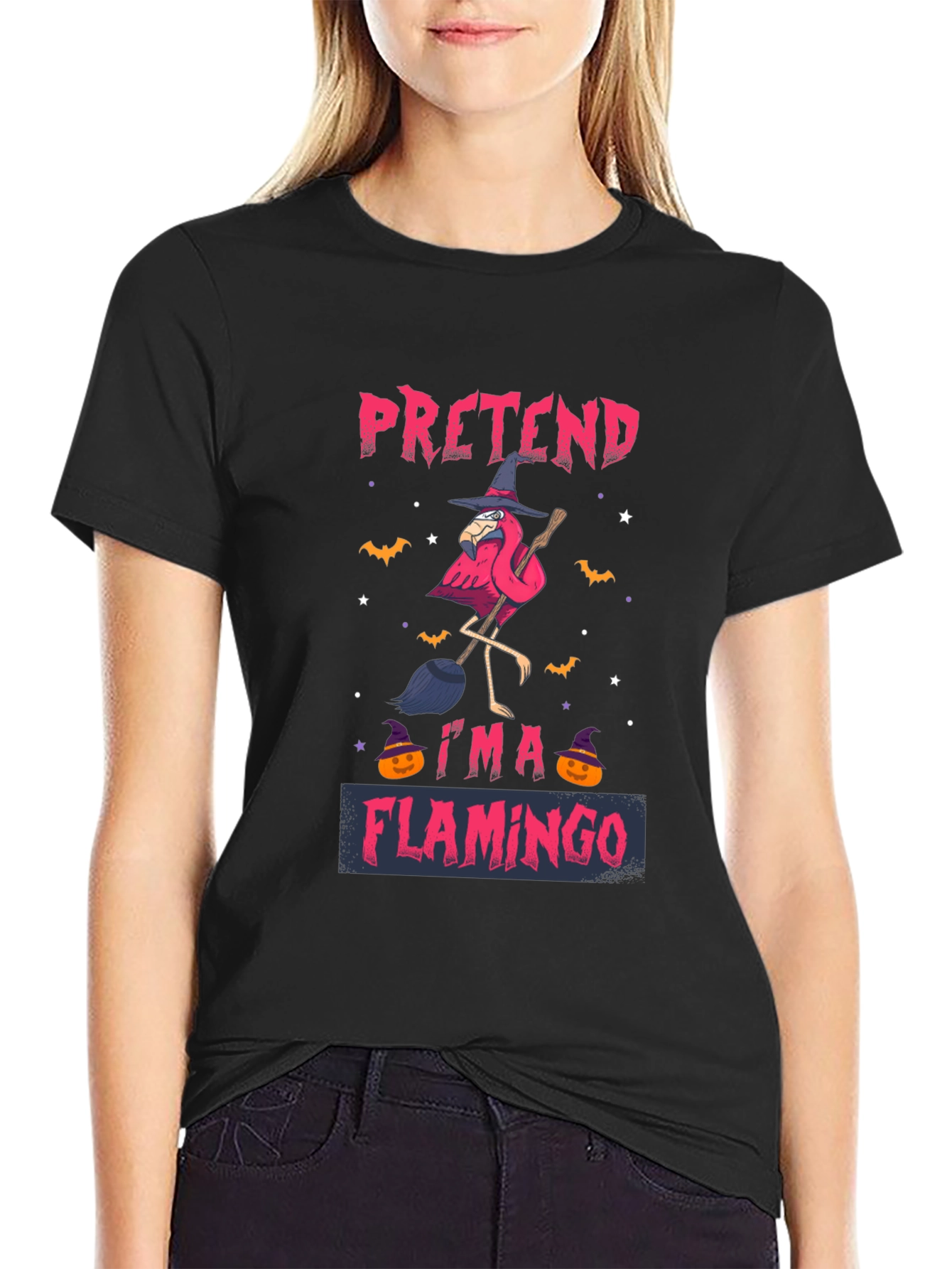 Pretend Im A Flamingo Halloween T-Shirt
