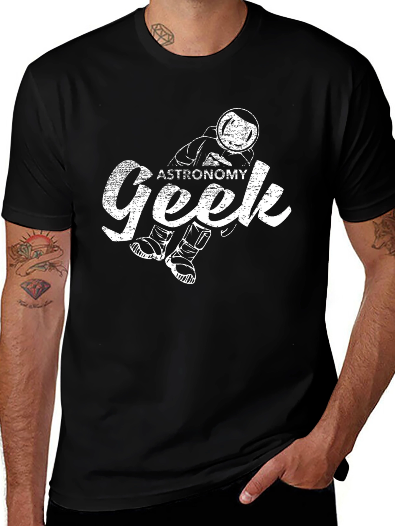 Astronomy Geek Graphic T-Shirt - Unisex Black Tee