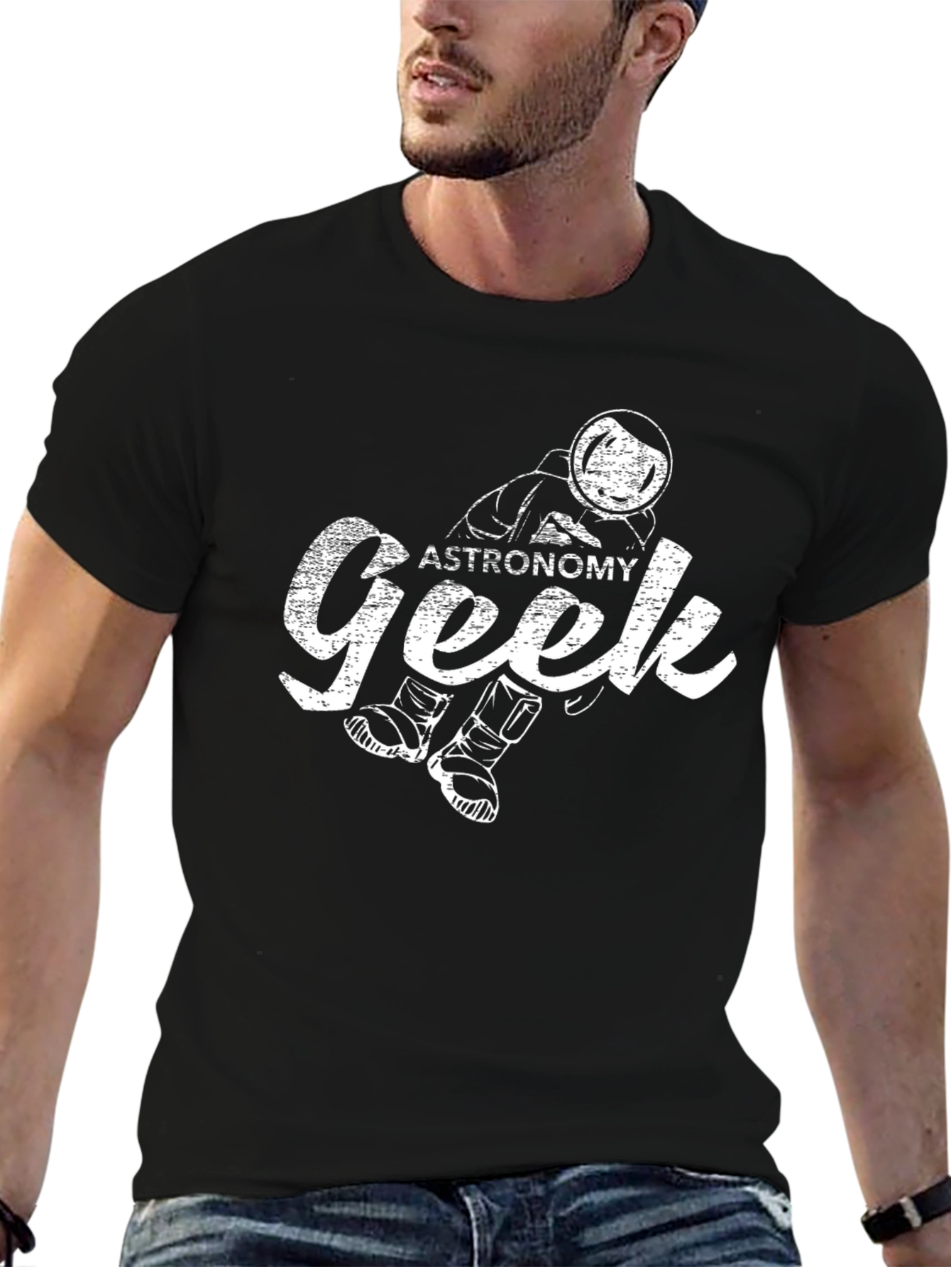 Astronomy Geek Graphic T-Shirt - Unisex Black Tee