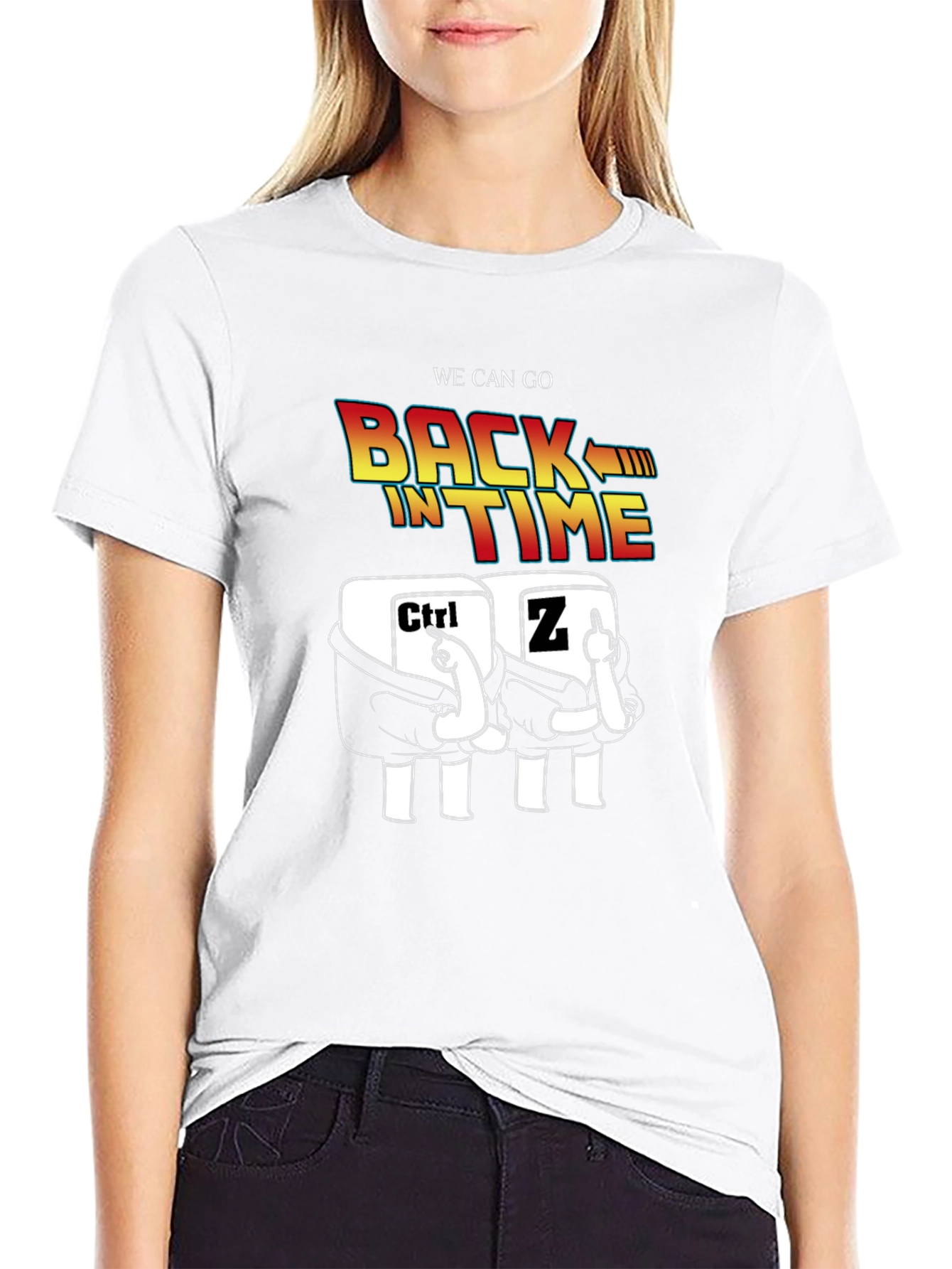 Ctrl+Z Back in Time Black T-Shirt
