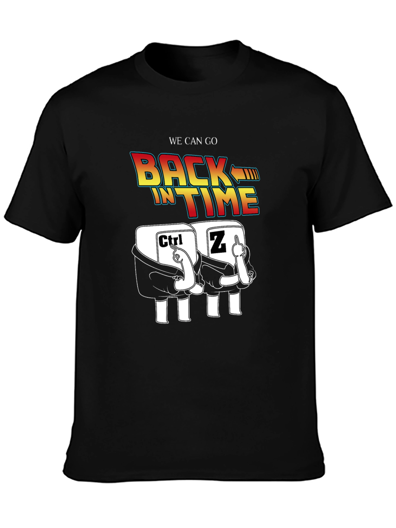 Ctrl+Z Back in Time Black T-Shirt