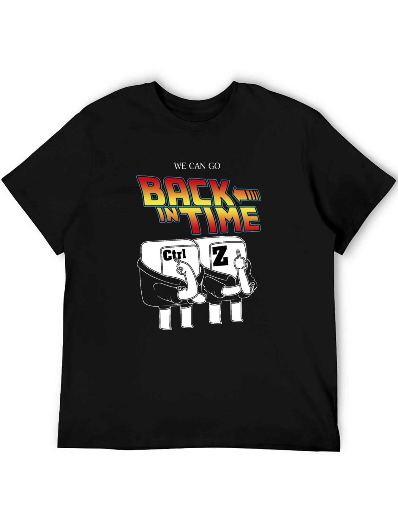 Ctrl+Z Back in Time Black T-Shirt