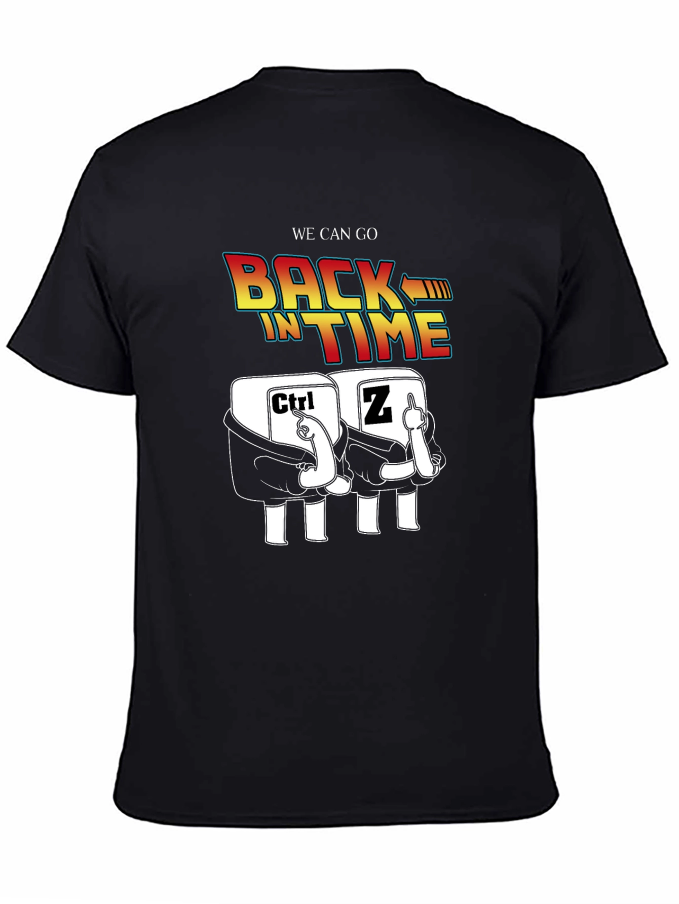 Ctrl+Z Back in Time Black T-Shirt