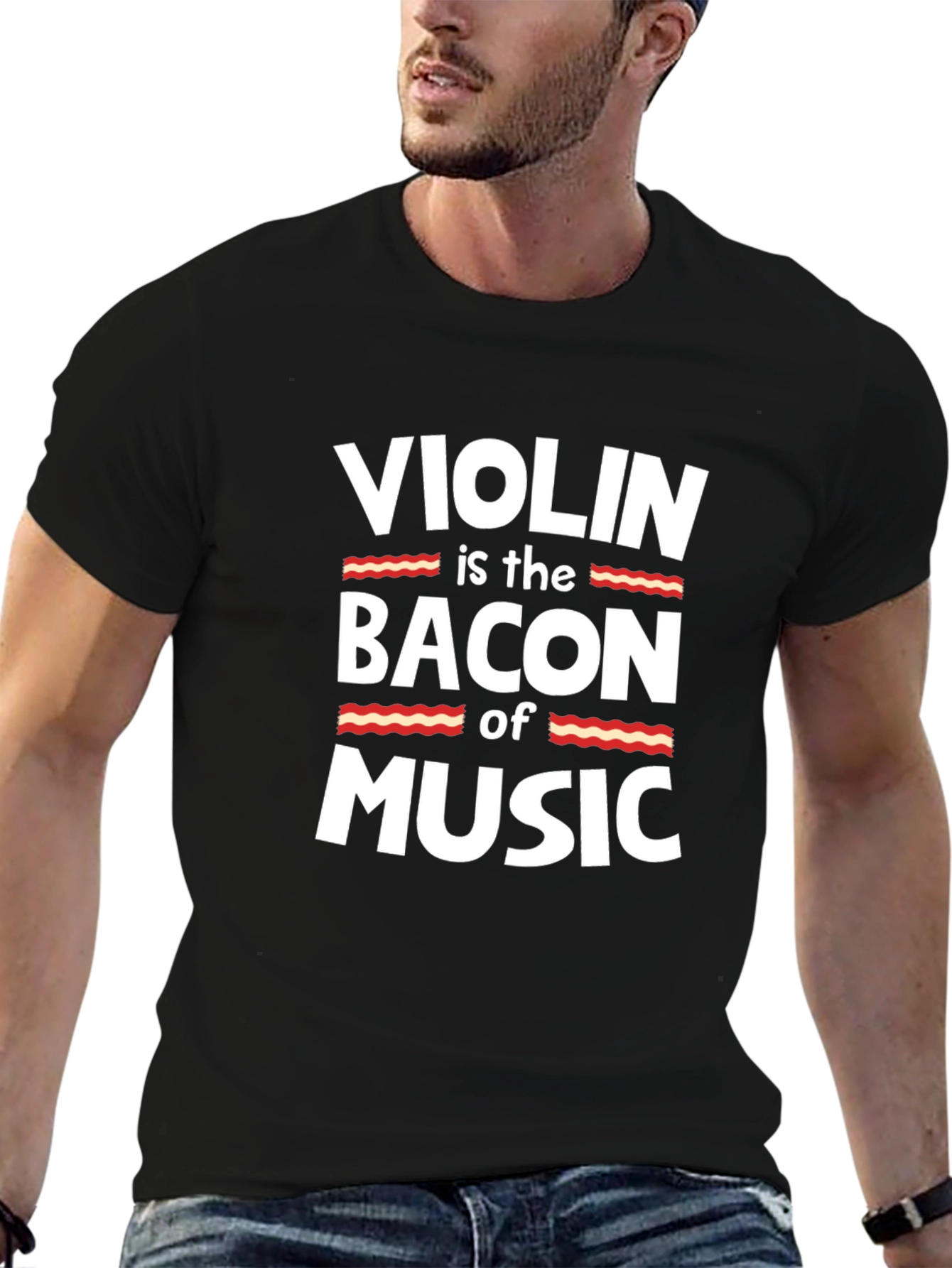 Violin Bacon Music T-Shirt Funny Musician Tee