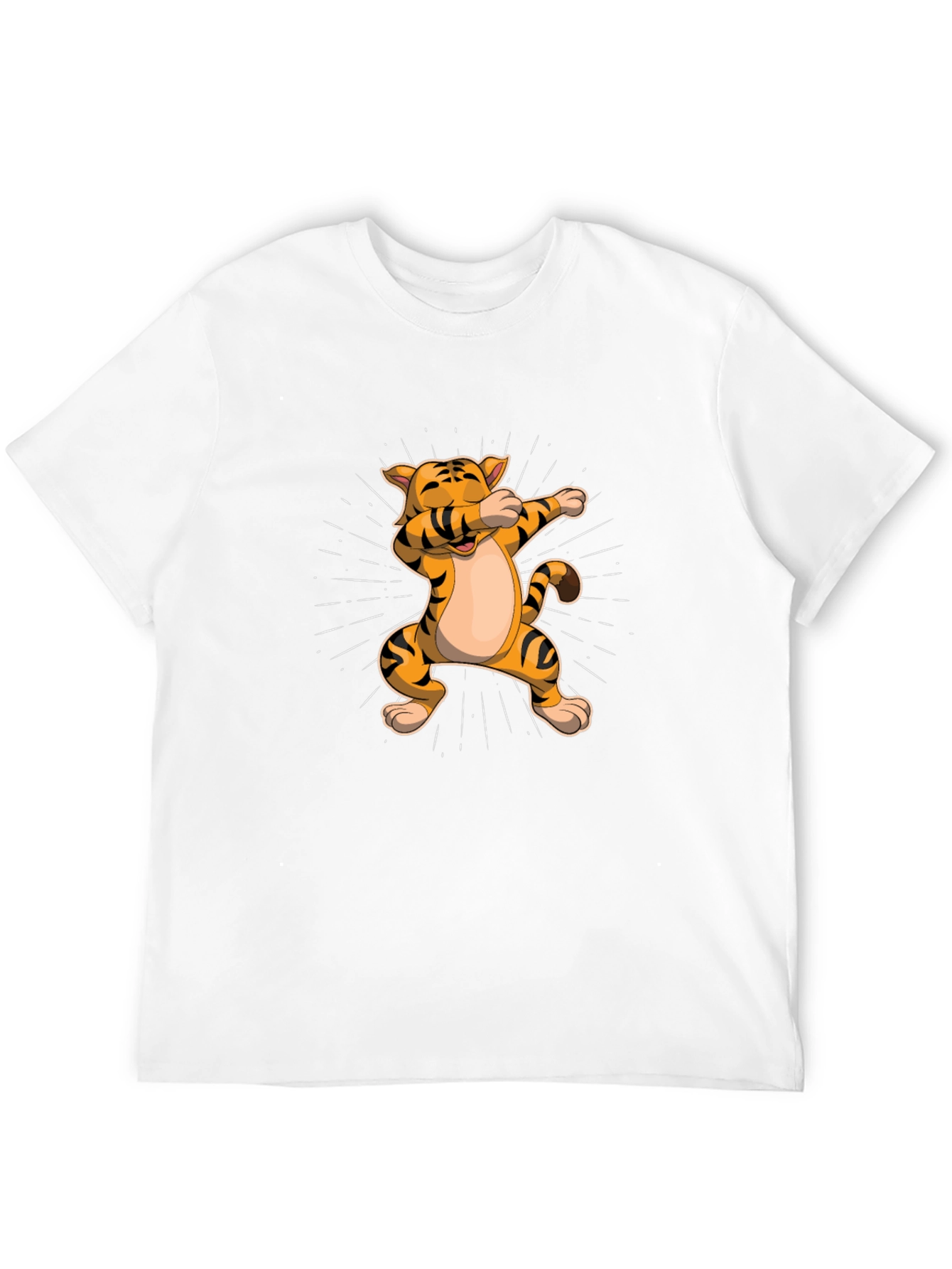Dabbing Tiger Graphic Tee - Trendy Black T-Shirt