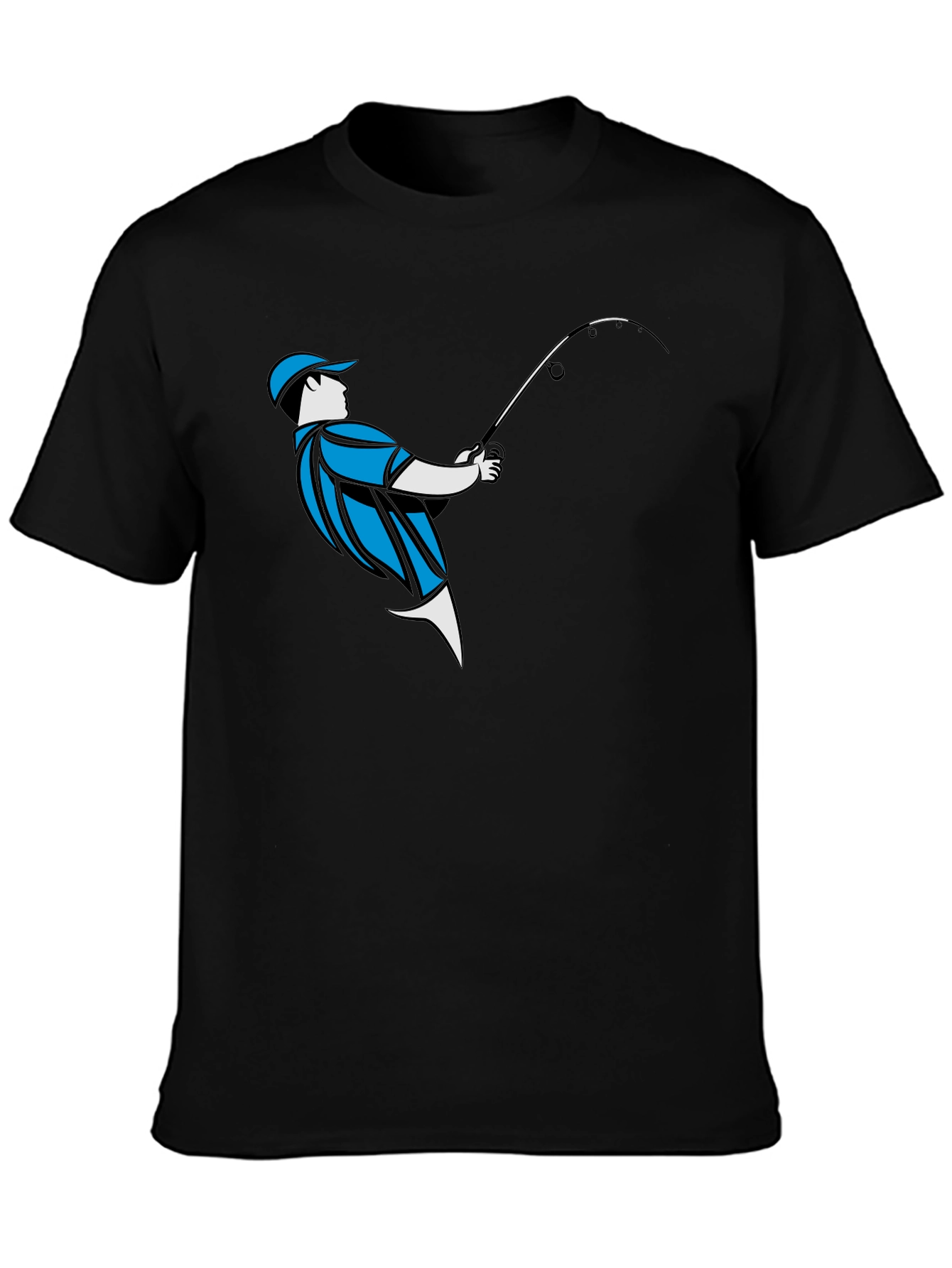 Fishing Graphic Tee - Black