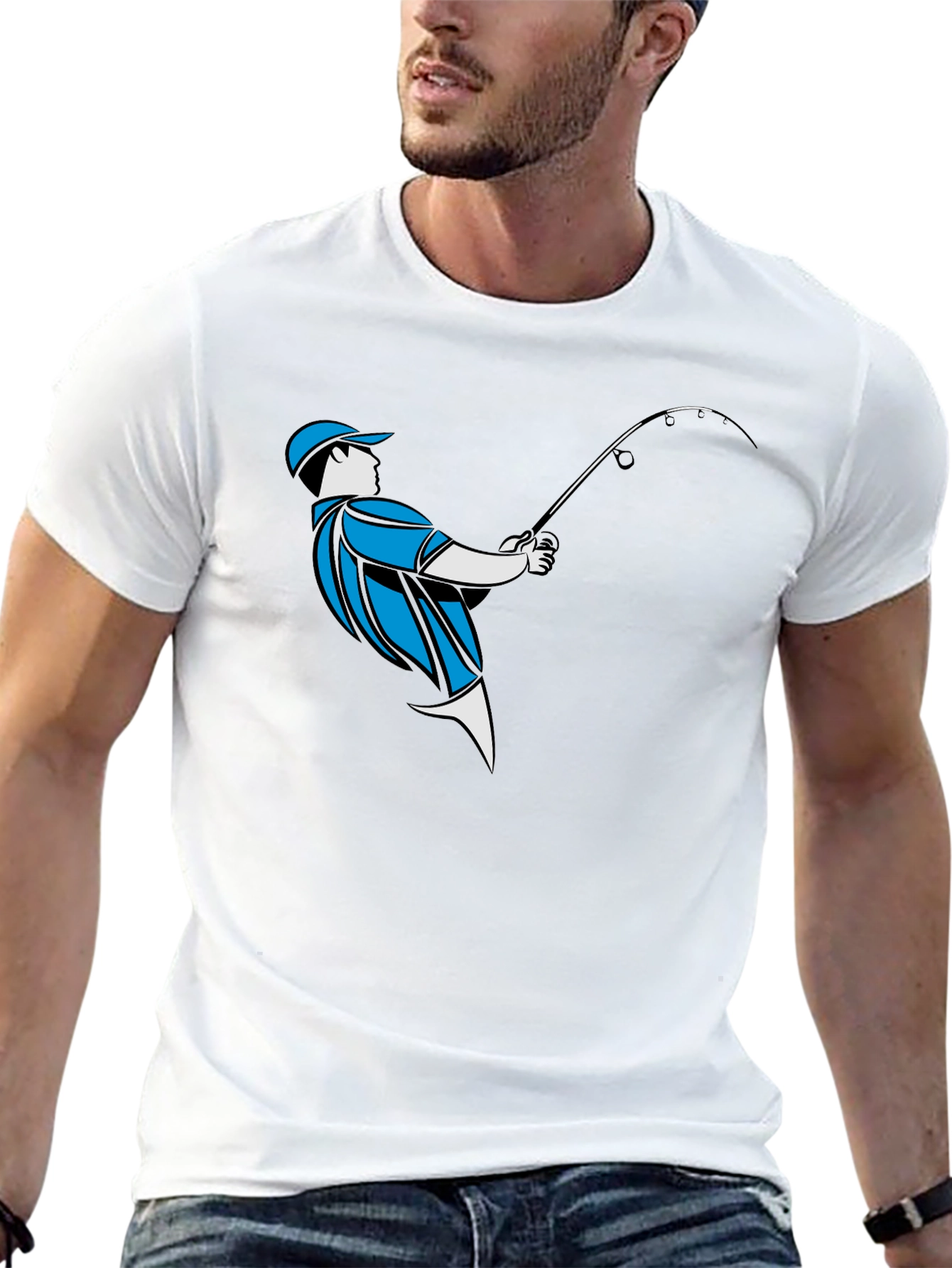 Fishing Graphic Tee - Black