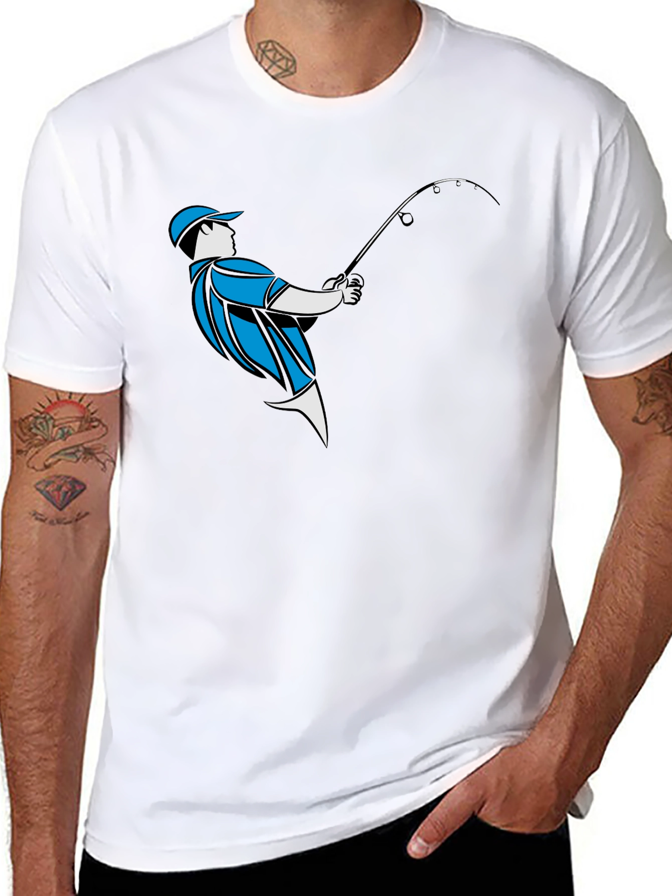 Fishing Graphic Tee - Black