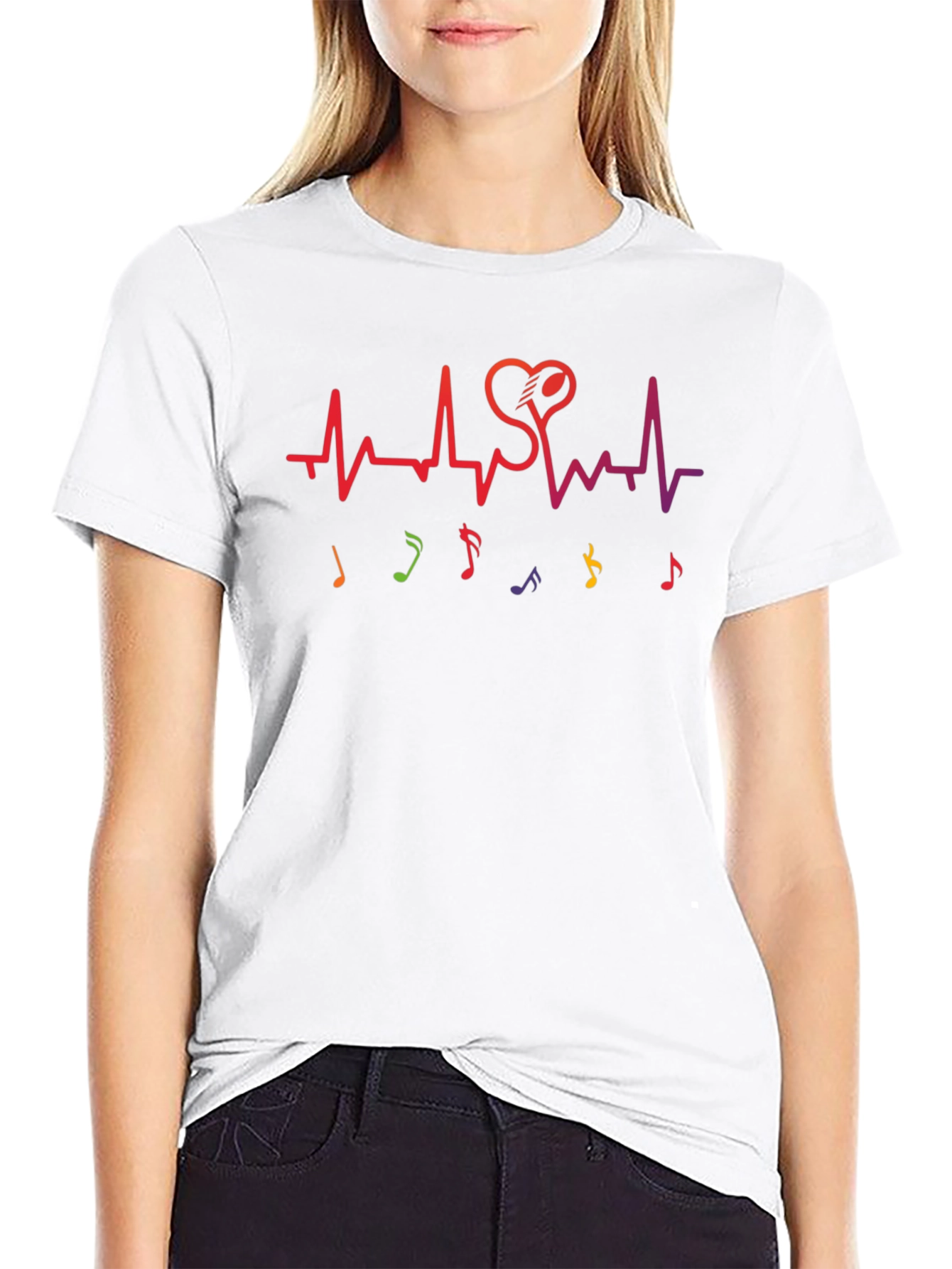 Music Lovers Heartbeat Graphic Tee