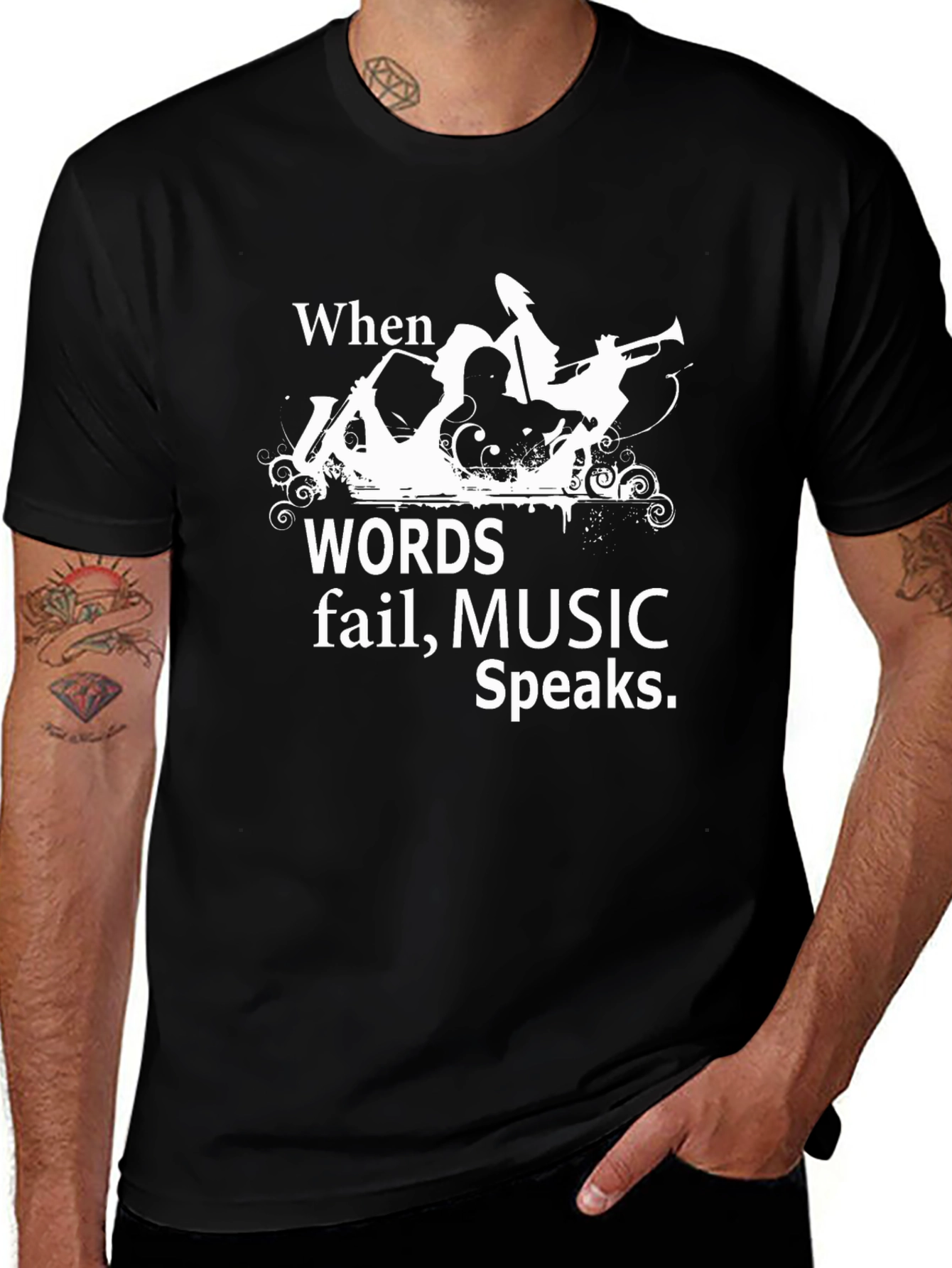 When Words Fail Music Speaks Graphic Tee