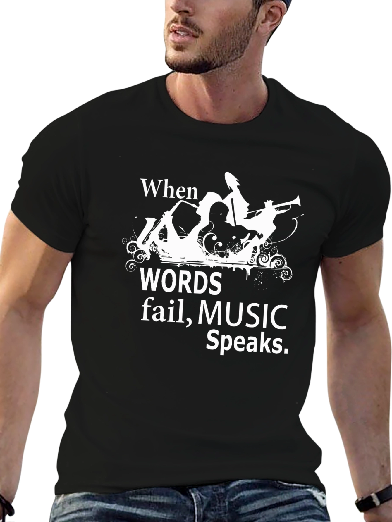 When Words Fail Music Speaks Graphic Tee