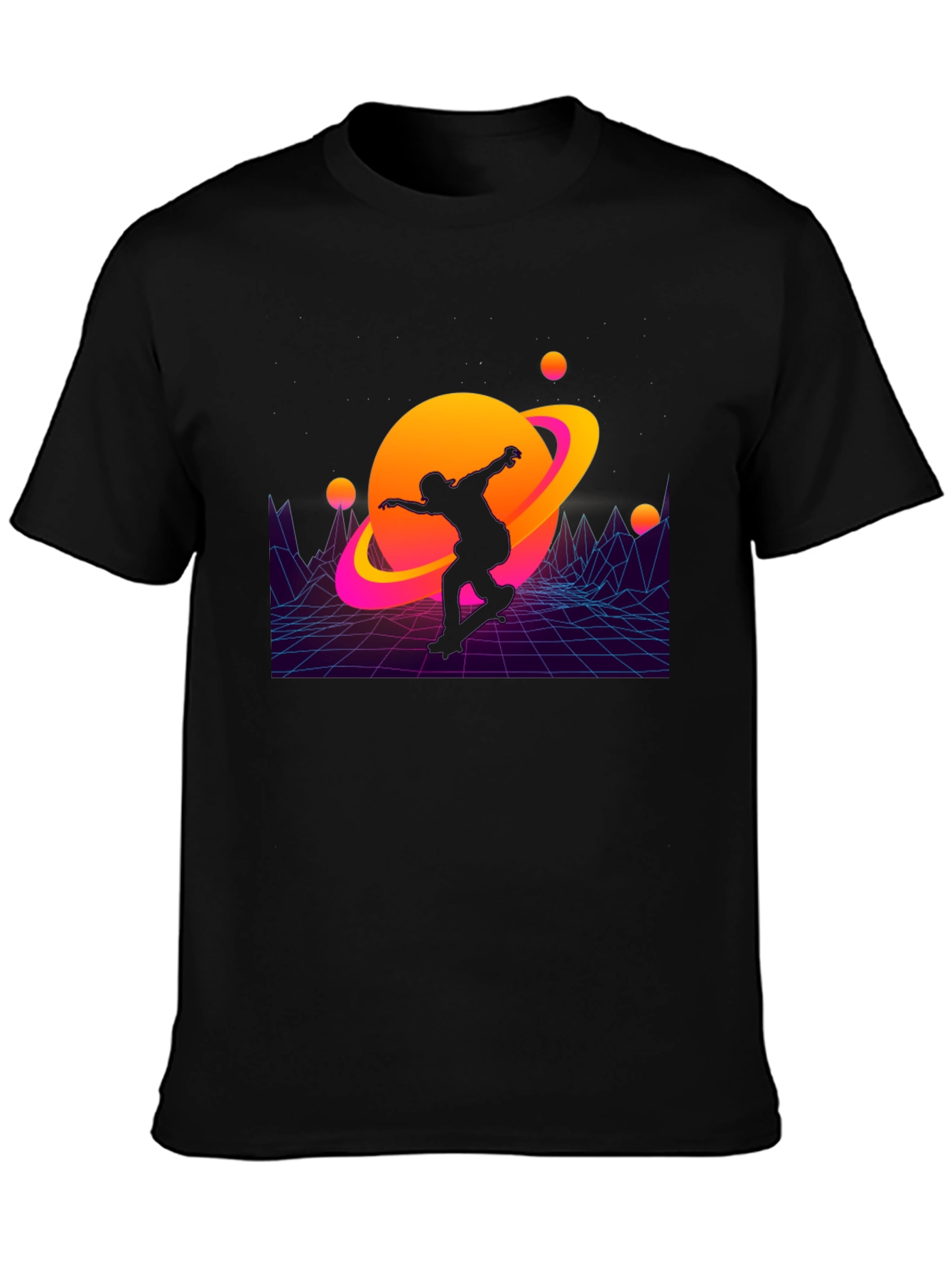 Retro Skater Planet Graphic T-Shirt