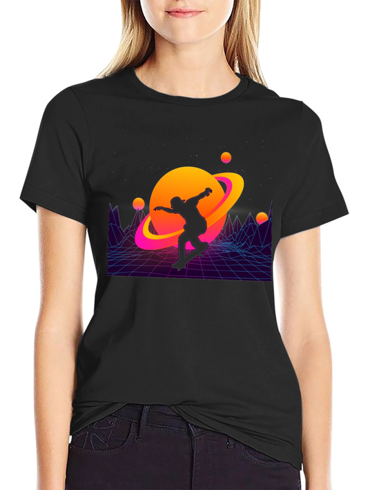 Retro Skater Planet Graphic T-Shirt