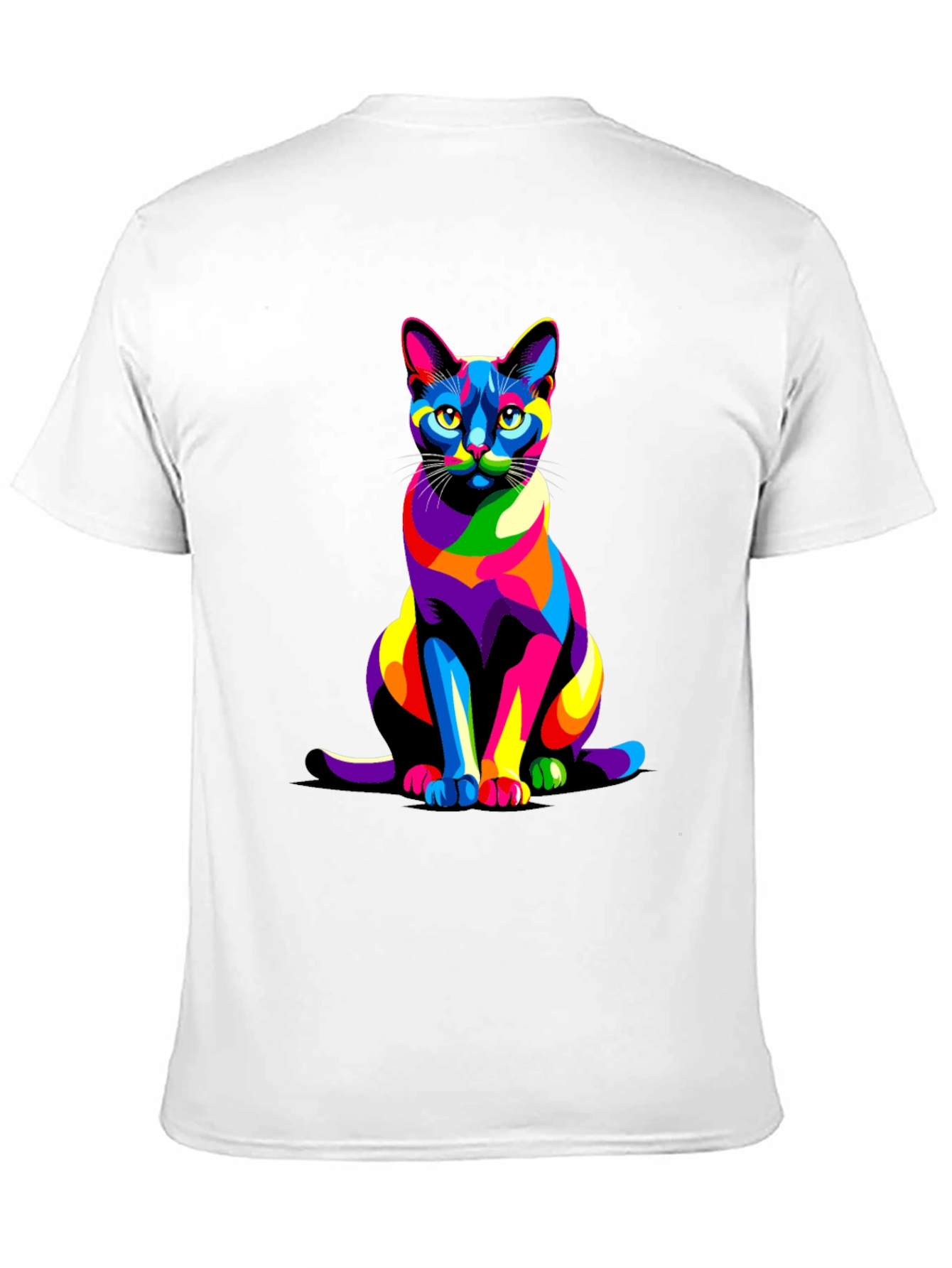 Colorful Cat Graphic T-Shirt