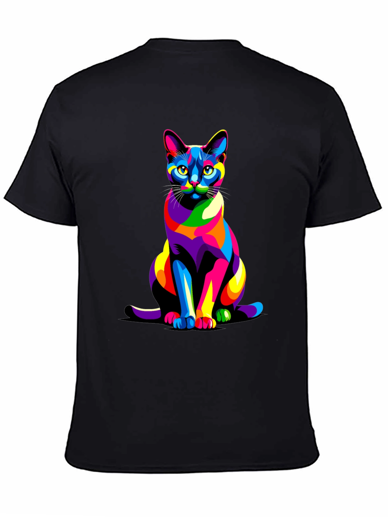 Colorful Cat Graphic T-Shirt