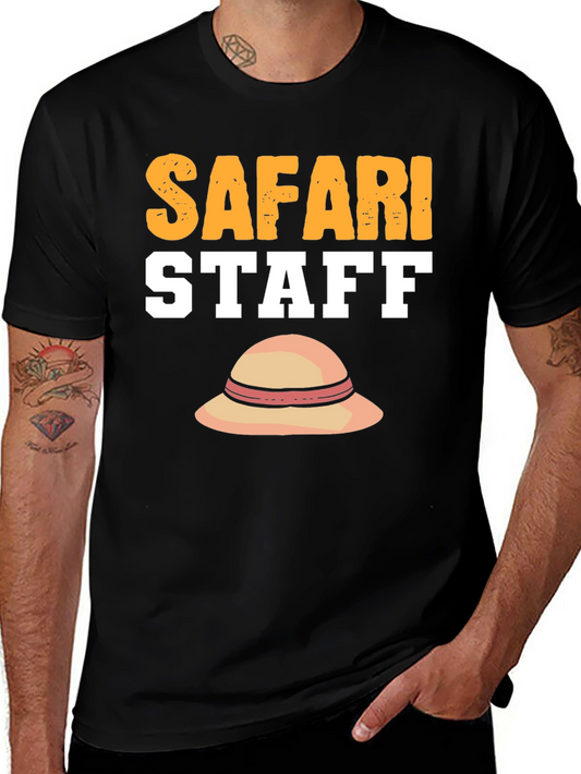 Safari Staff T-Shirt with Sun Hat Graphic