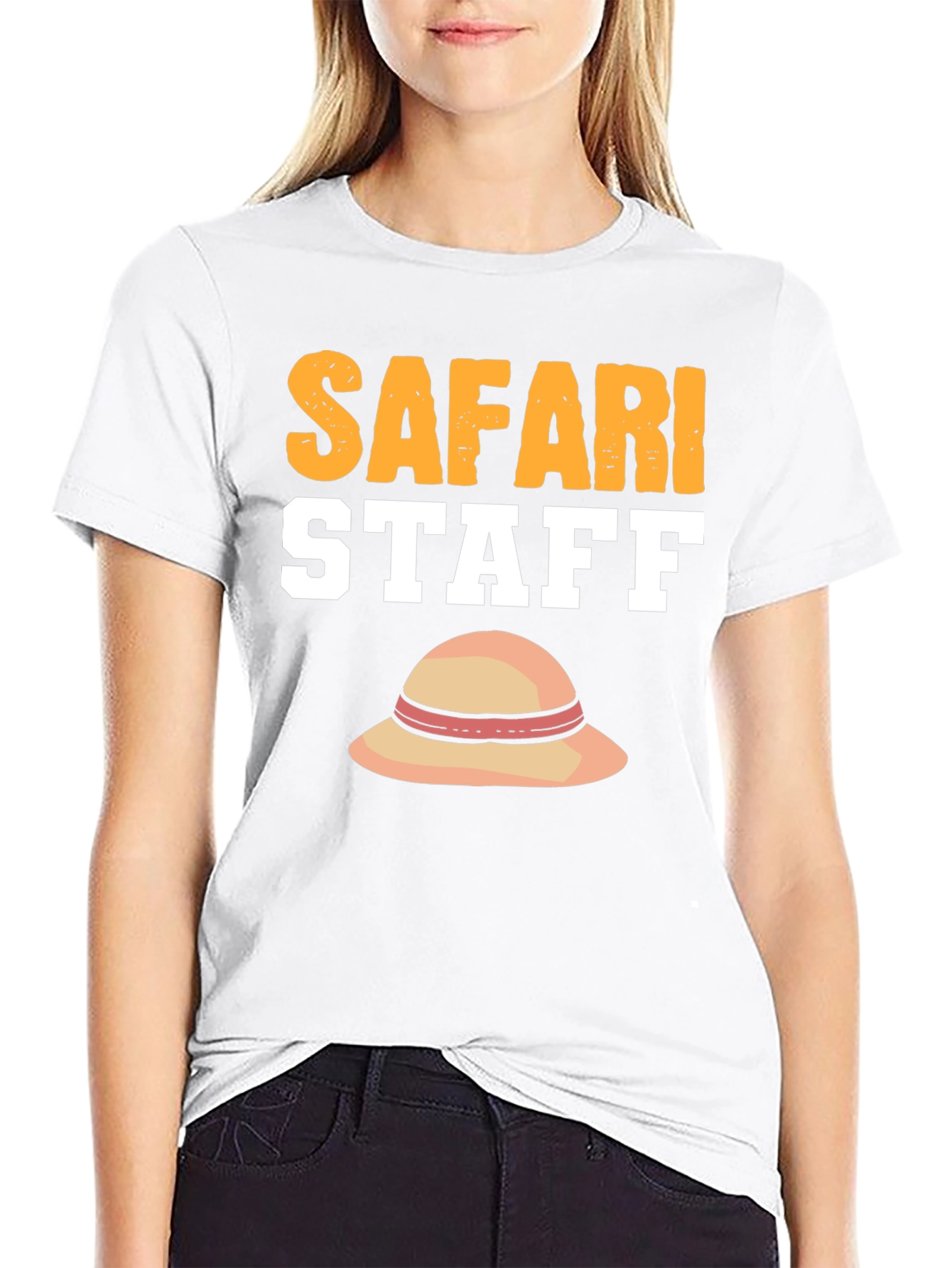 Safari Staff T-Shirt with Sun Hat Graphic