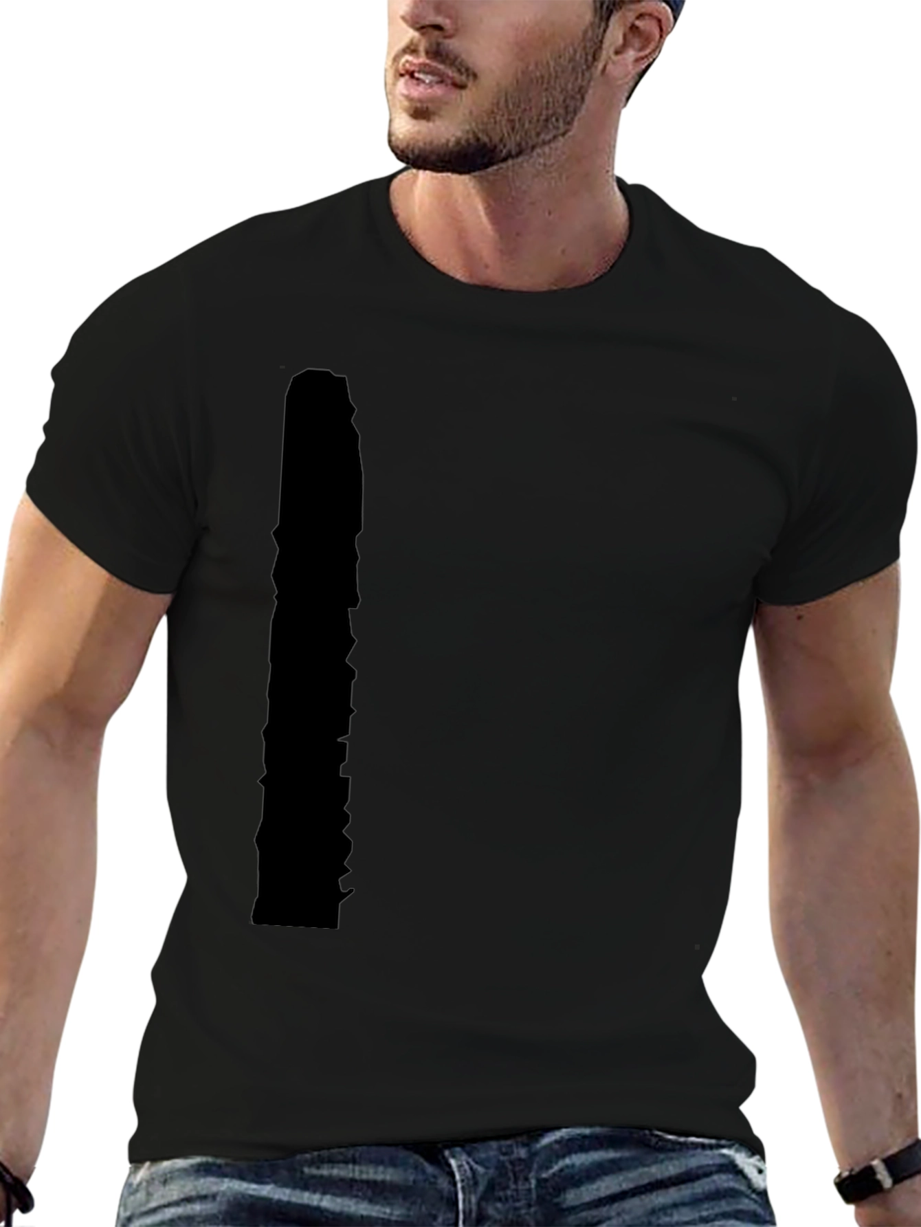 Mens Black Casual Short Sleeve T-Shirt