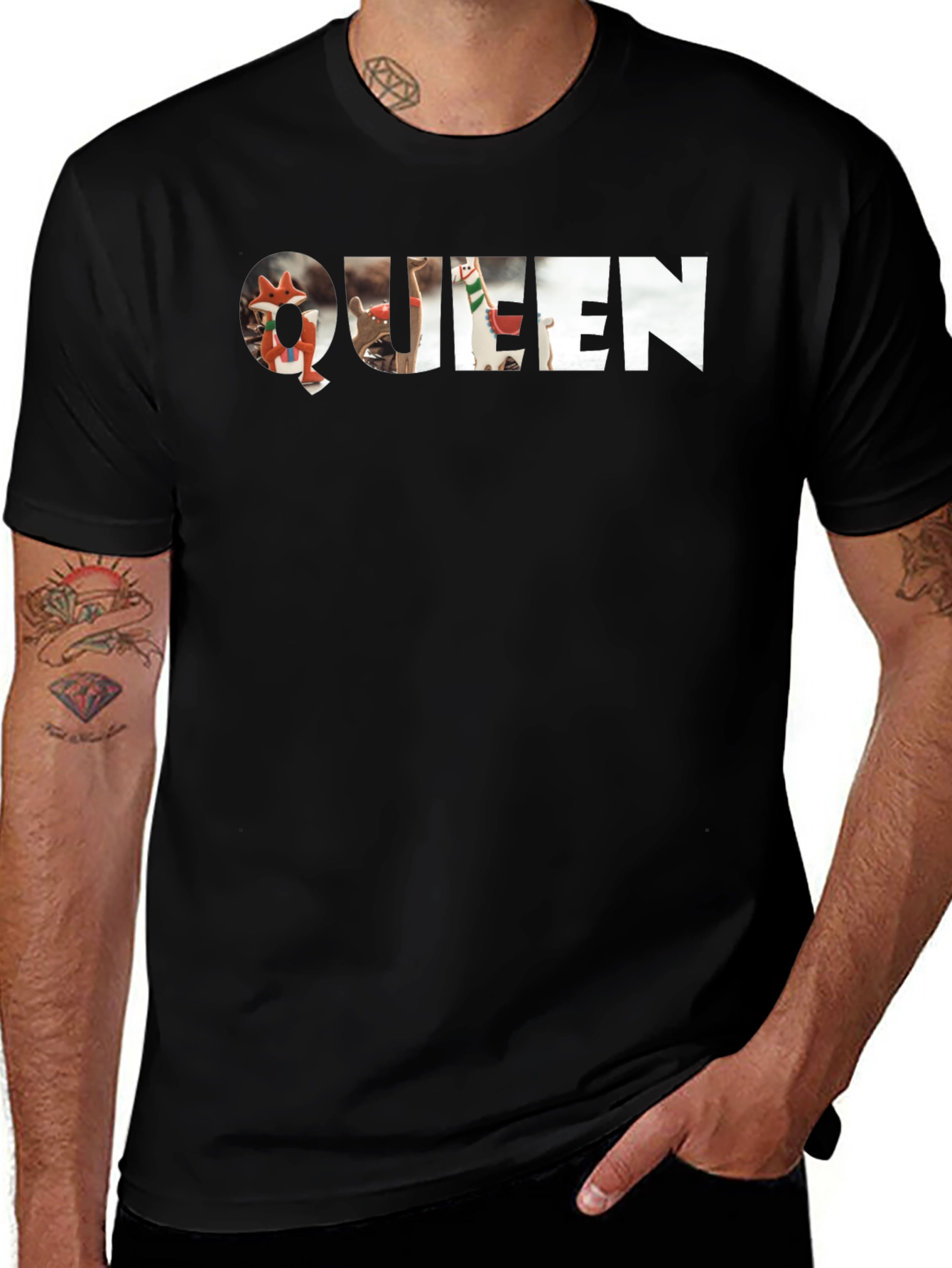 Queen Graphic Print Black T-Shirt