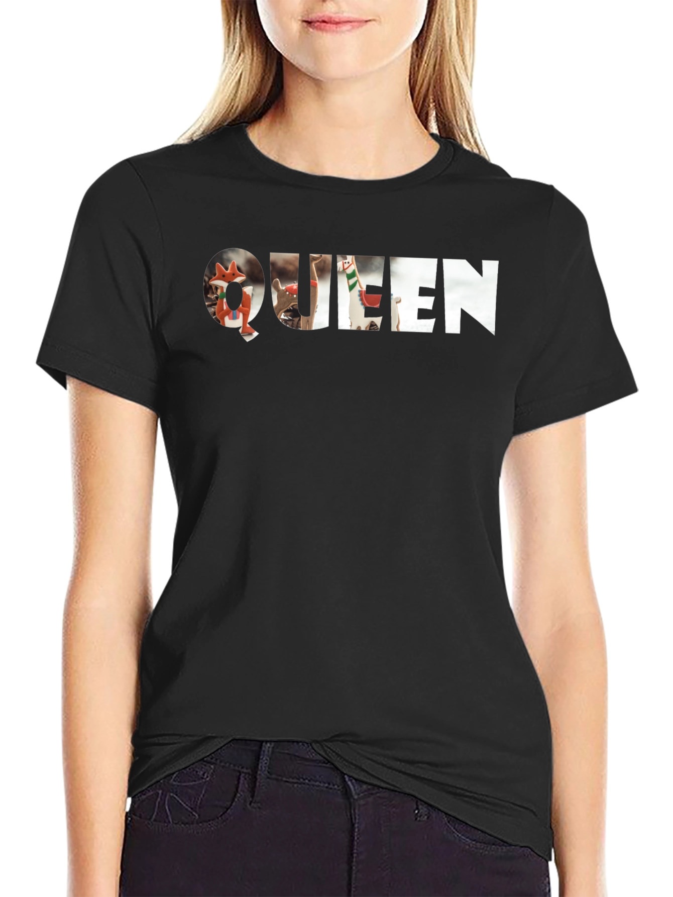 Queen Graphic Print Black T-Shirt