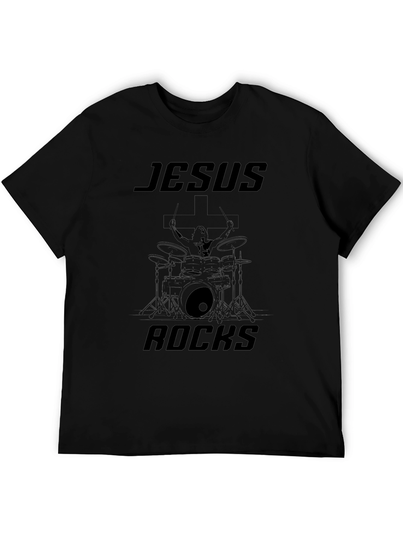 Jesus Rocks Black T-Shirt