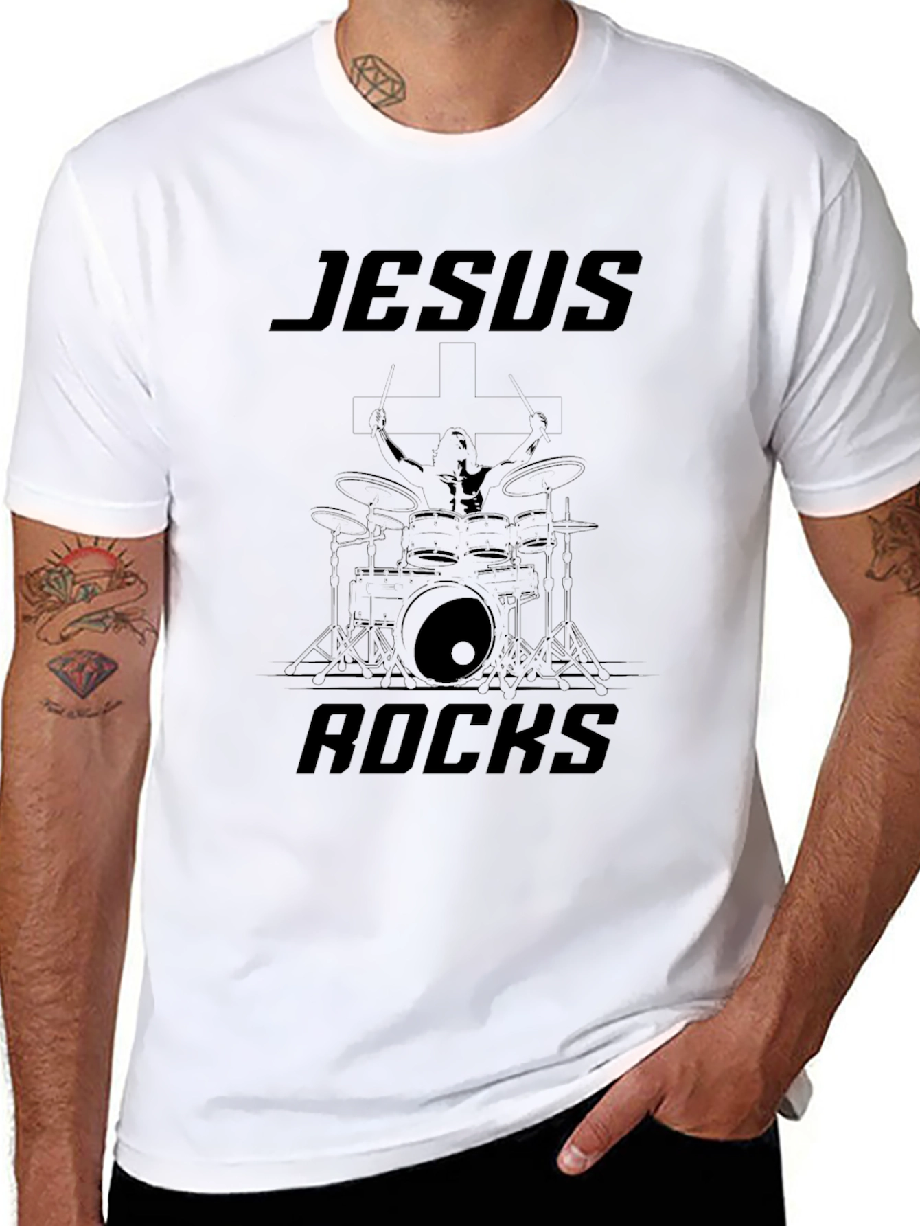 Jesus Rocks Black T-Shirt
