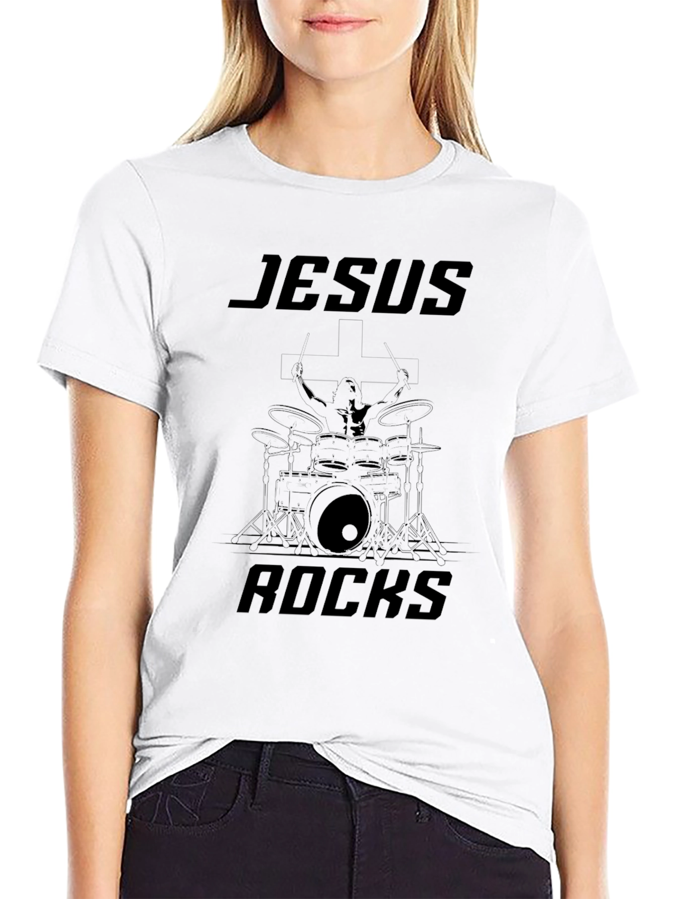 Jesus Rocks Black T-Shirt