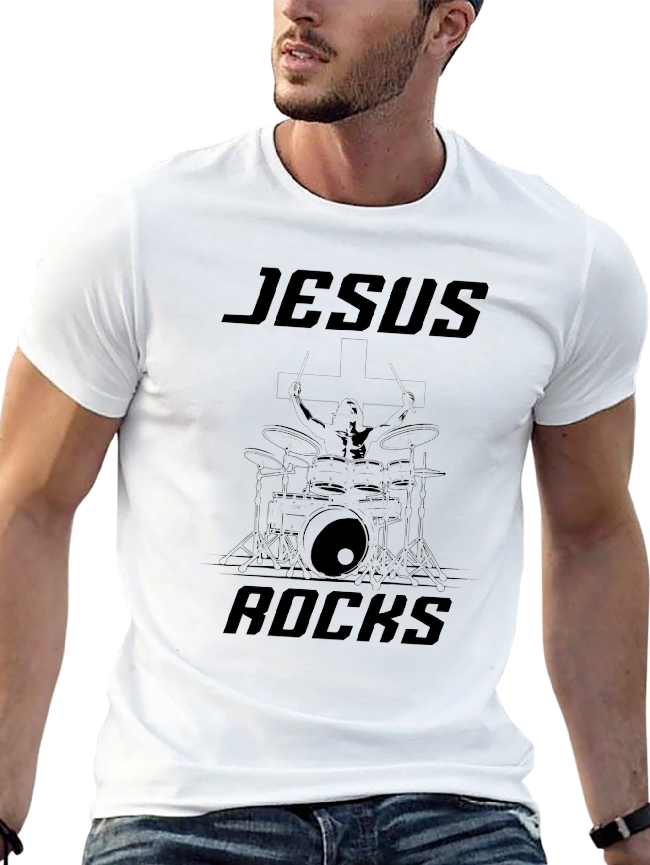 Jesus Rocks Black T-Shirt