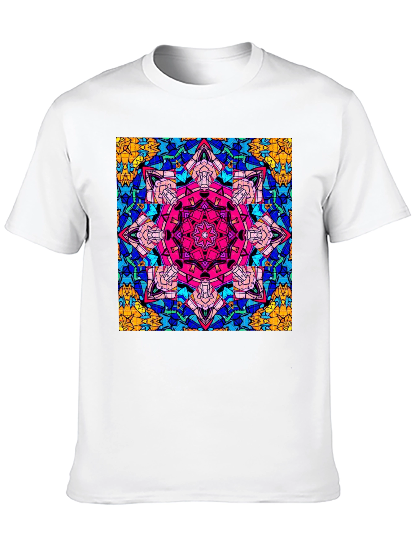 Geometric Mandala Print Black T-Shirt