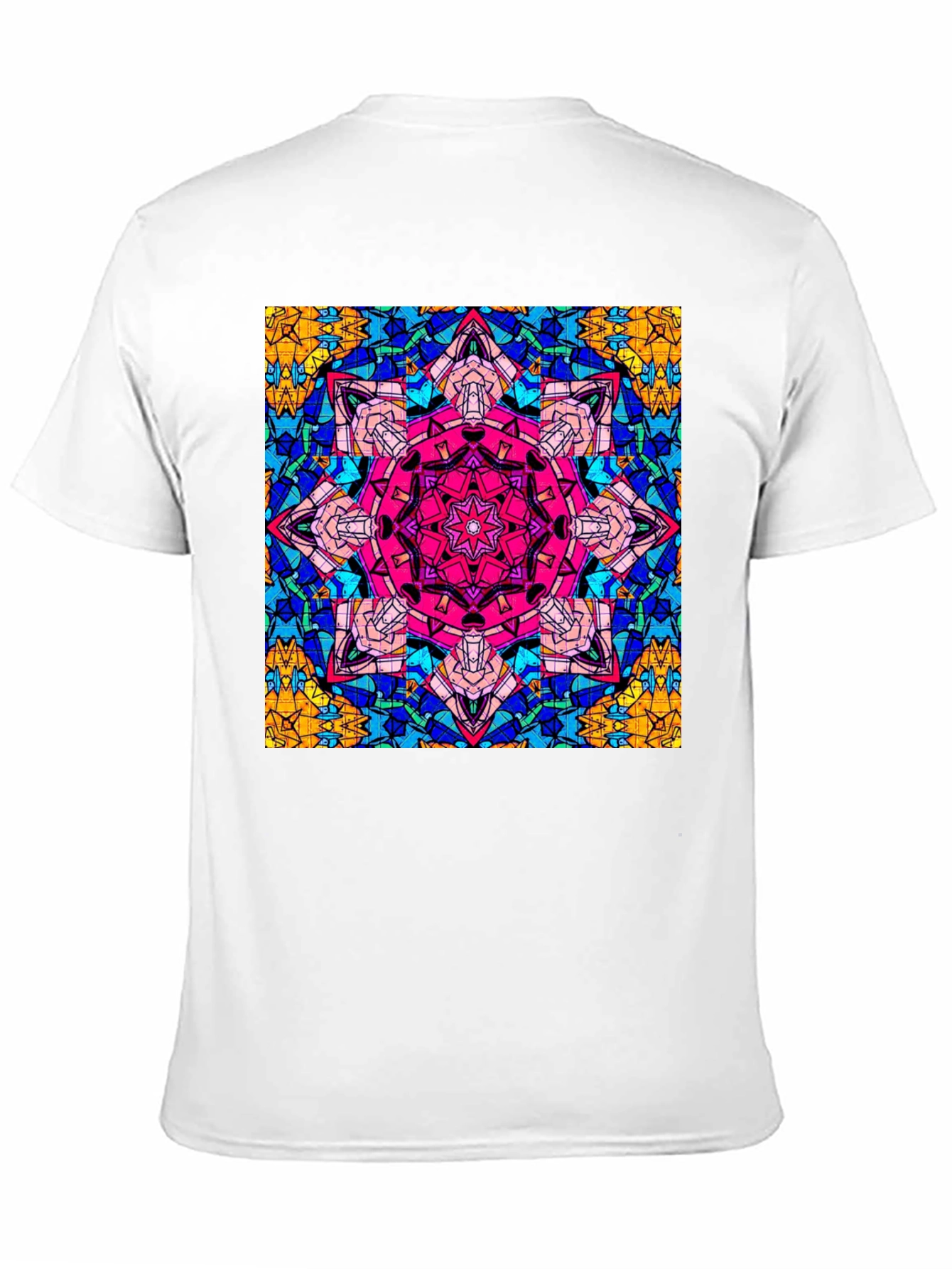 Geometric Mandala Print Black T-Shirt