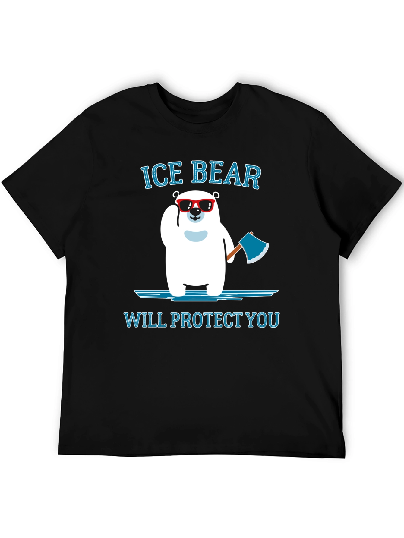 Ice Bear Will Protect You Black T-Shirt