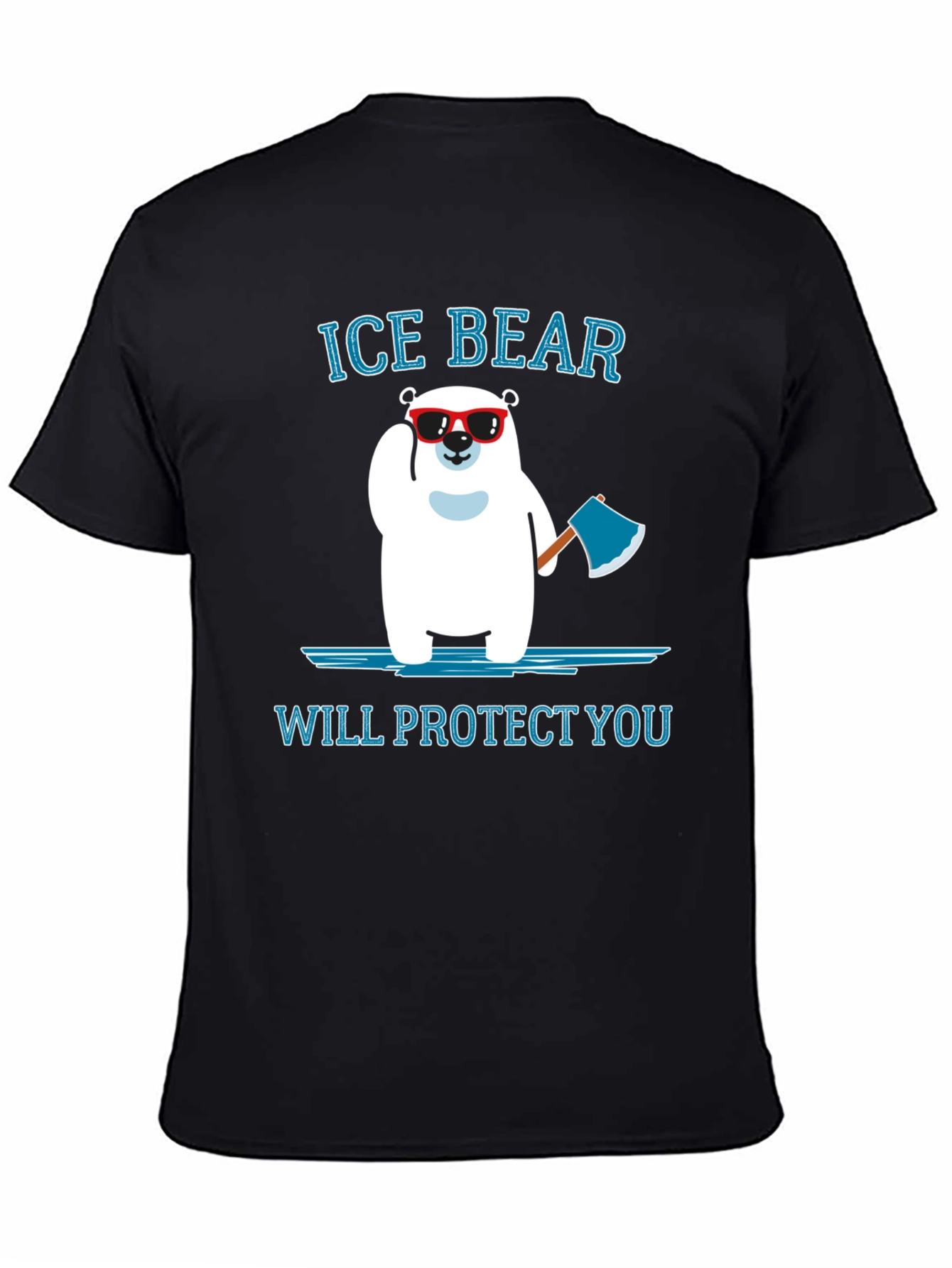 Ice Bear Will Protect You Black T-Shirt